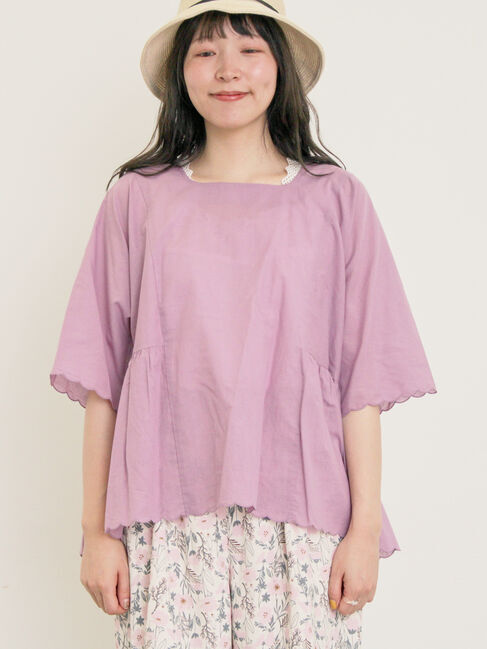 Samansa Mos2「◎裾スカラップブラウス」|シャツ・ブラウス|