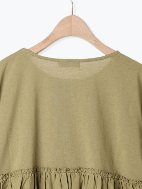 Samansa Mos2「布帛ギャザー貼りカットソー」|Tシャツ・カットソー|