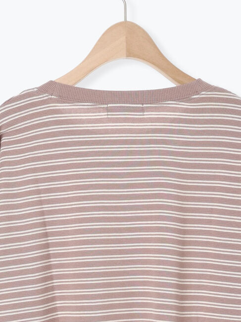 Samansa Mos2「リップル柄アソート袖シャーリングカットソー」|Tシャツ・カットソー|