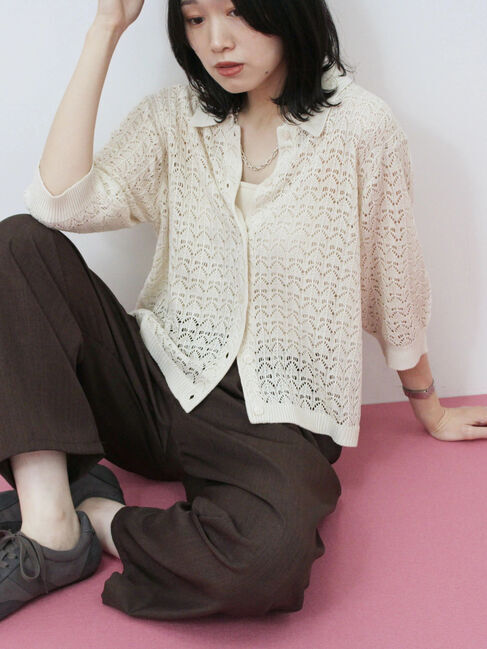 Samansa Mos2 blue「タックイージーパンツ」|その他|