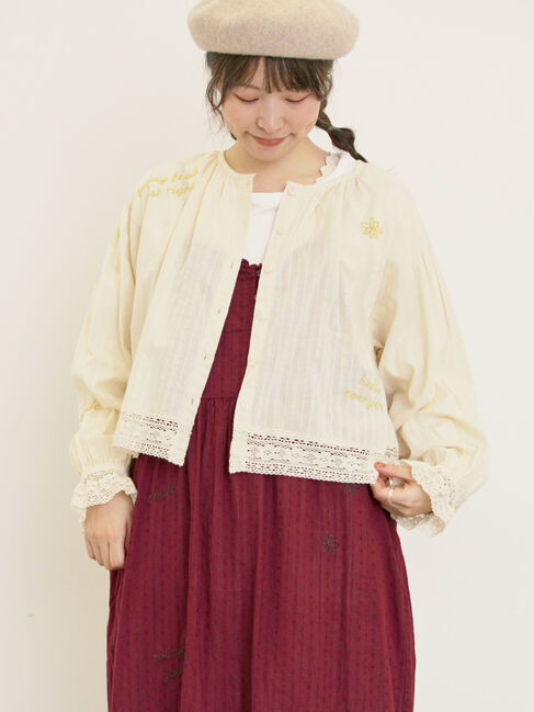 Samansa Mos2「ランダム刺繍入りブラウス」|シャツ・ブラウス|