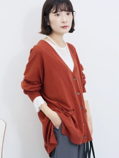 Samansa Mos2 blue「マルチスタイルVネックカーディガン」|カーディガン|