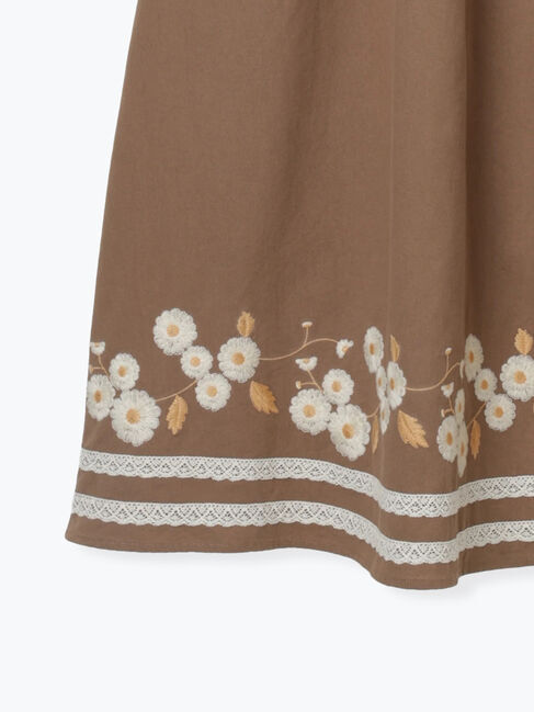 Samansa Mos2「【WEB限定】花柄刺繍ギャザースカート」|スカート|