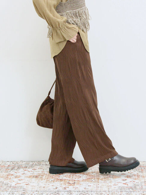 Samansa Mos2 blue「ウェーブカットパンツ」|その他|