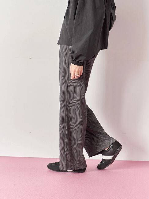 Samansa Mos2 blue「ウェーブカットパンツ」|その他|