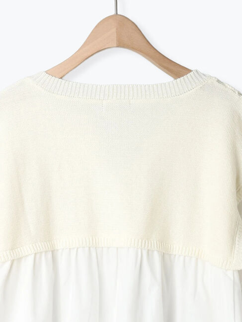 Samansa Mos2「花柄ニット+布帛切替チュニック」|ニット・セーター|