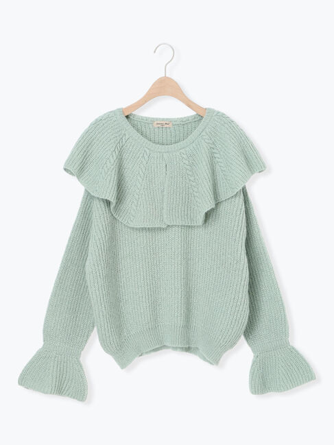 Samansa Mos2「フリルカラーニット」|ニット・セーター|