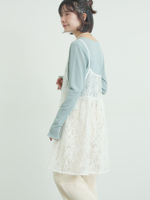 Samansa Mos2「前後2WAYレースキャミソール」|シャツ・ブラウス|