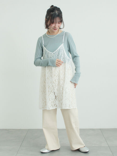 Samansa Mos2「前後2WAYレースキャミソール」|シャツ・ブラウス|