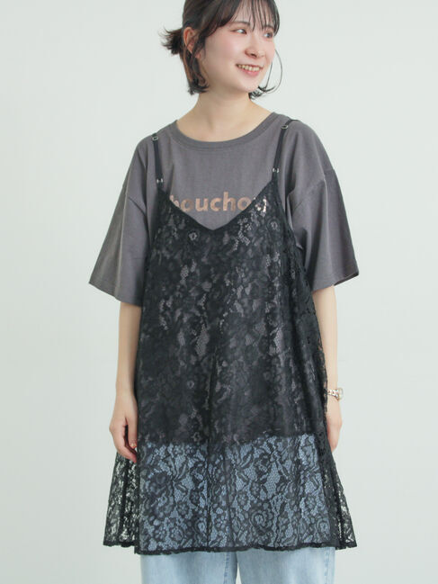 Samansa Mos2「前後2WAYレースキャミソール」|シャツ・ブラウス|