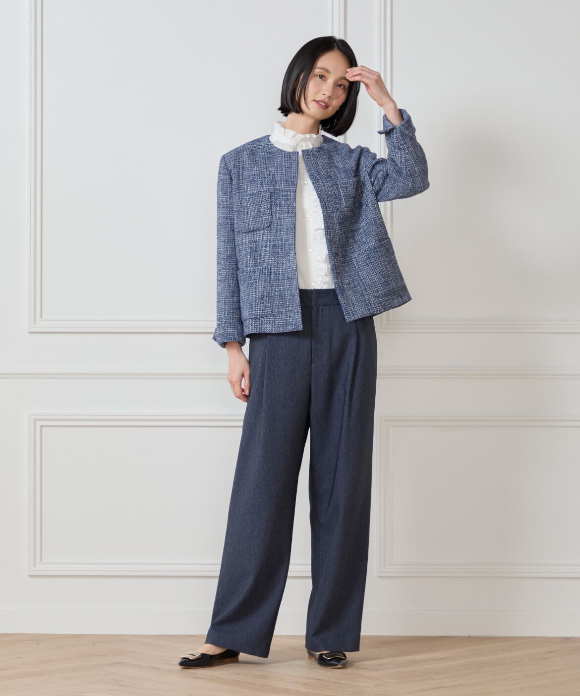 7-IDconcept.「《大きいサイズ》フリルシャツ」|シャツ・ブラウス|