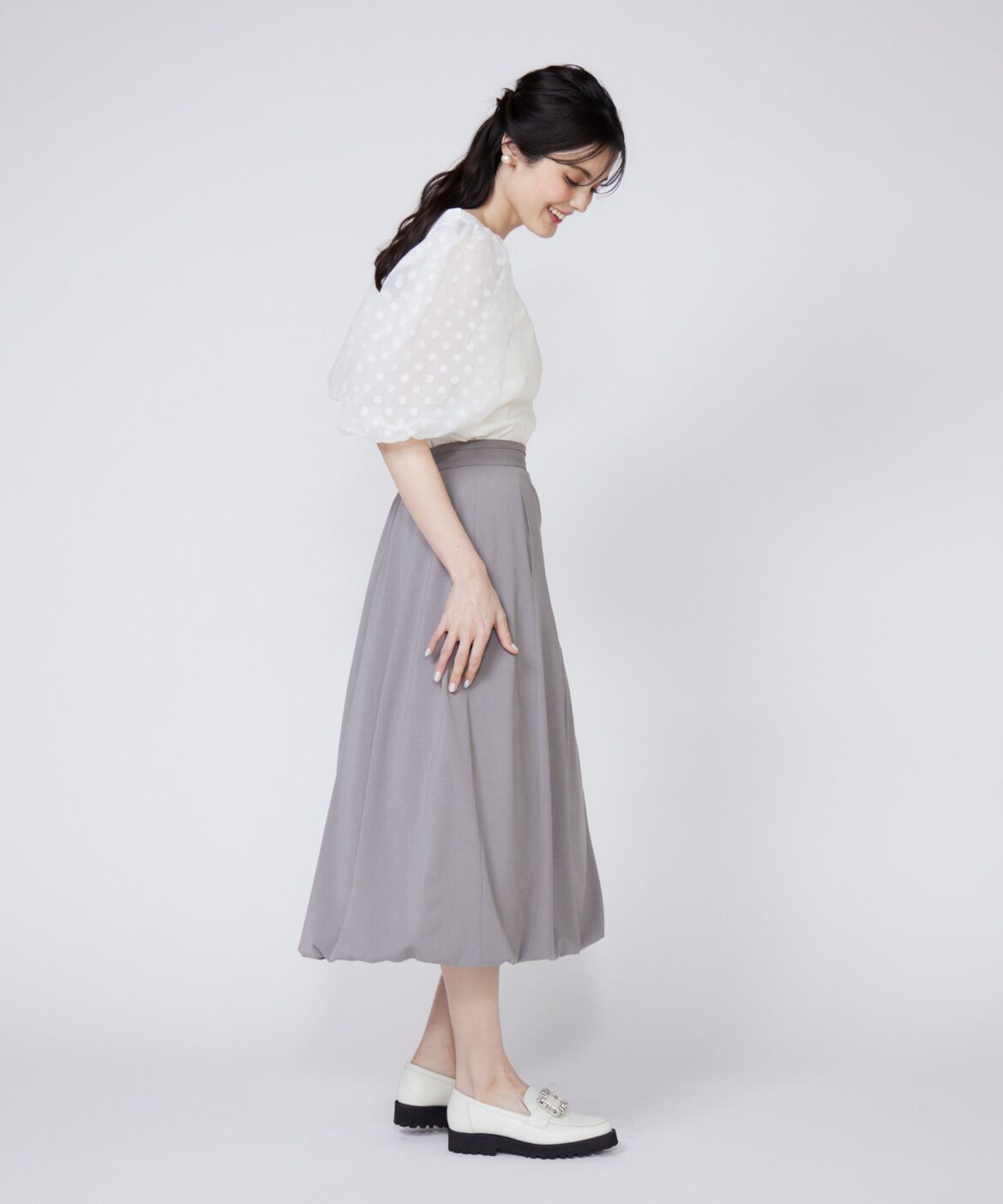 Maglie le cassetto「《プラスサイズ》セミバルーンスカート」|スカート|
