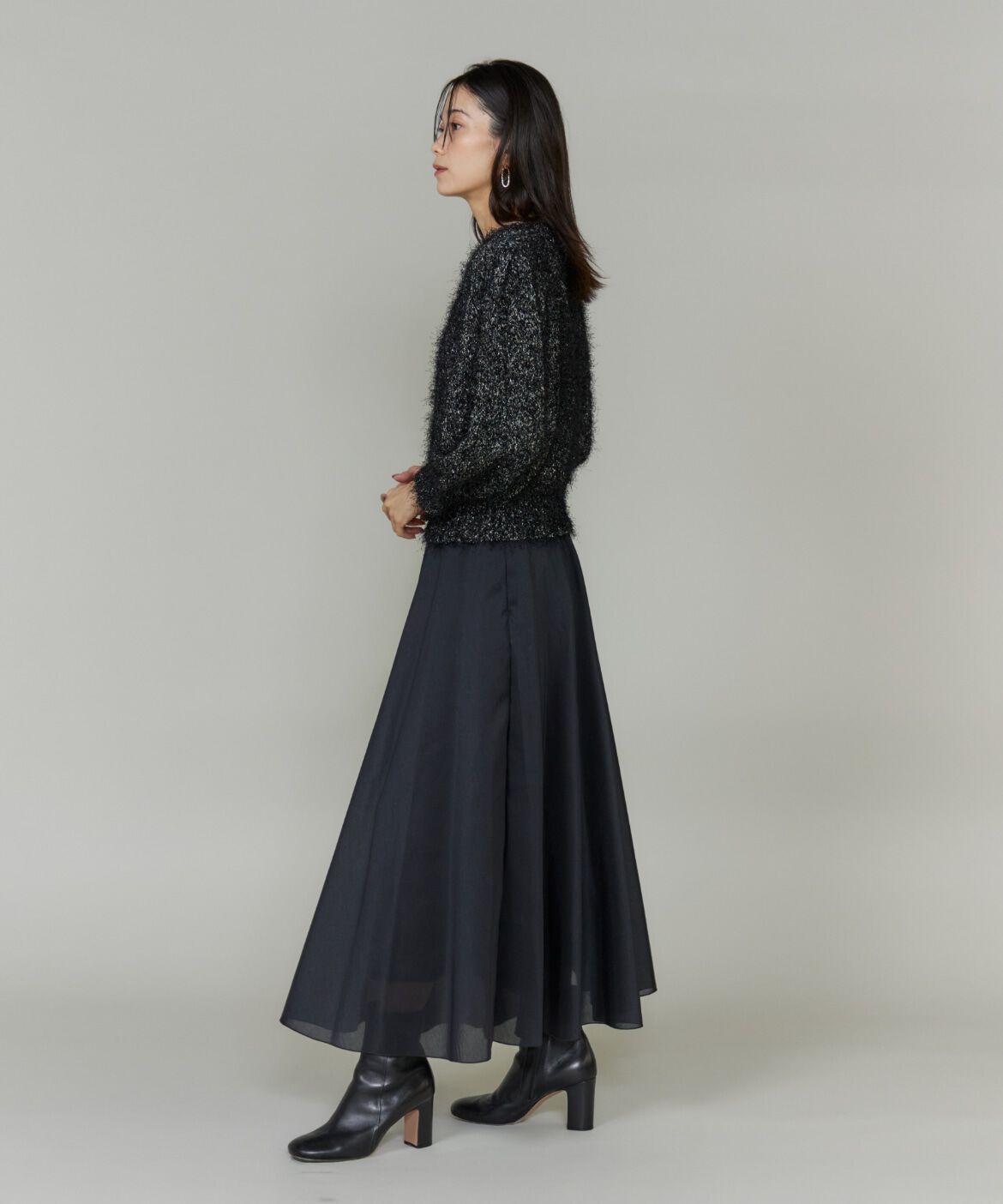 INED「《大きいサイズ》シェルプリーツフレアスカート」|スカート|