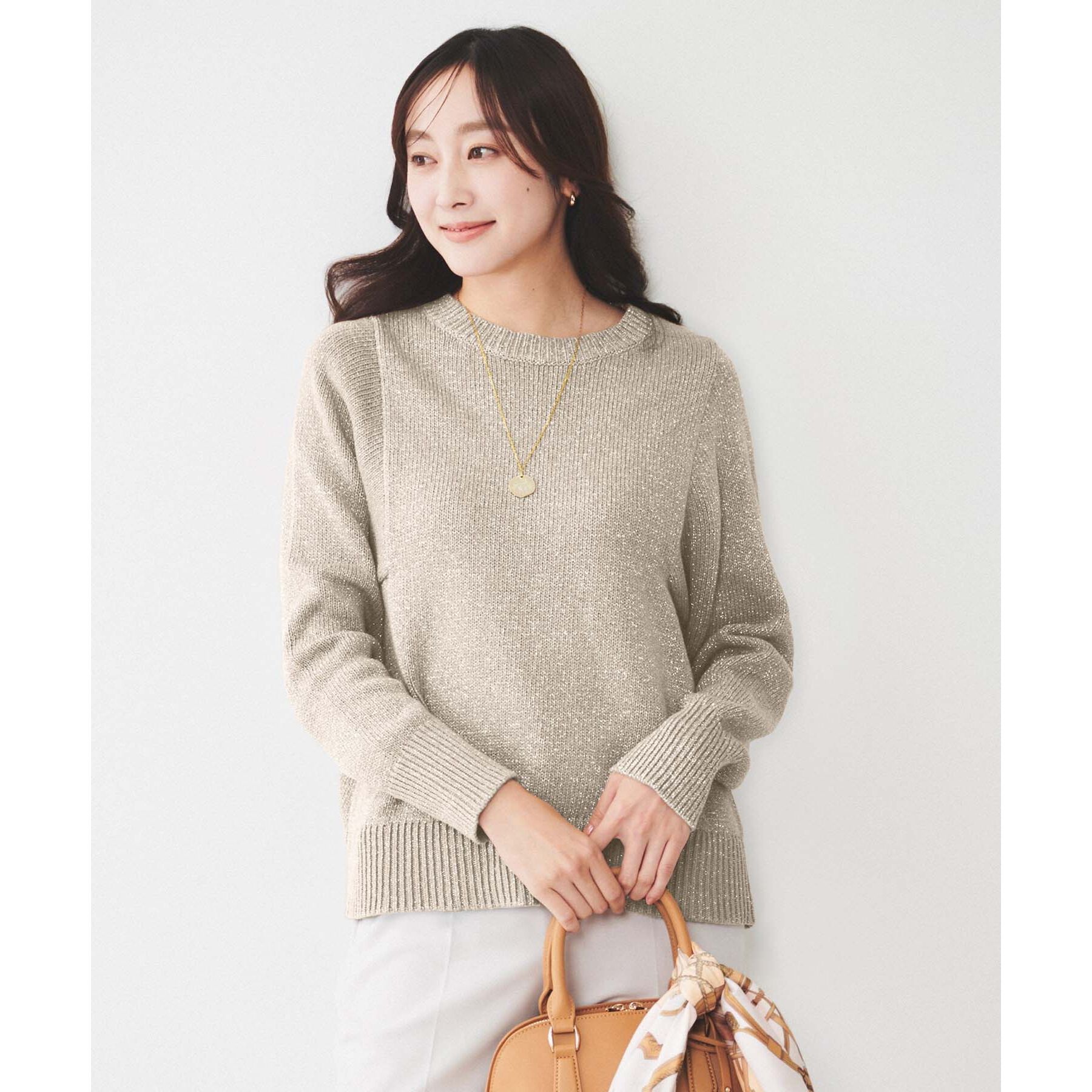 UNTITLED「【ゆったり/洗える】ラメ入りローゲージニット」|ニット・セーター|