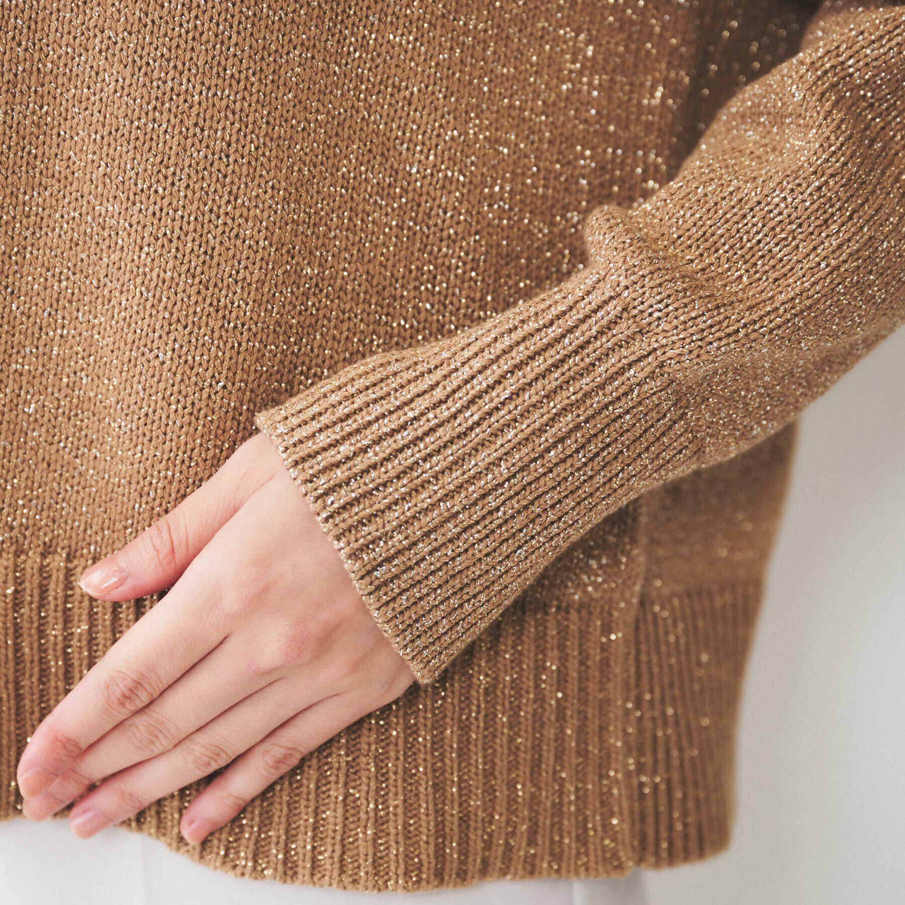 UNTITLED「【ゆったり/洗える】ラメ入りローゲージニット」|ニット・セーター|