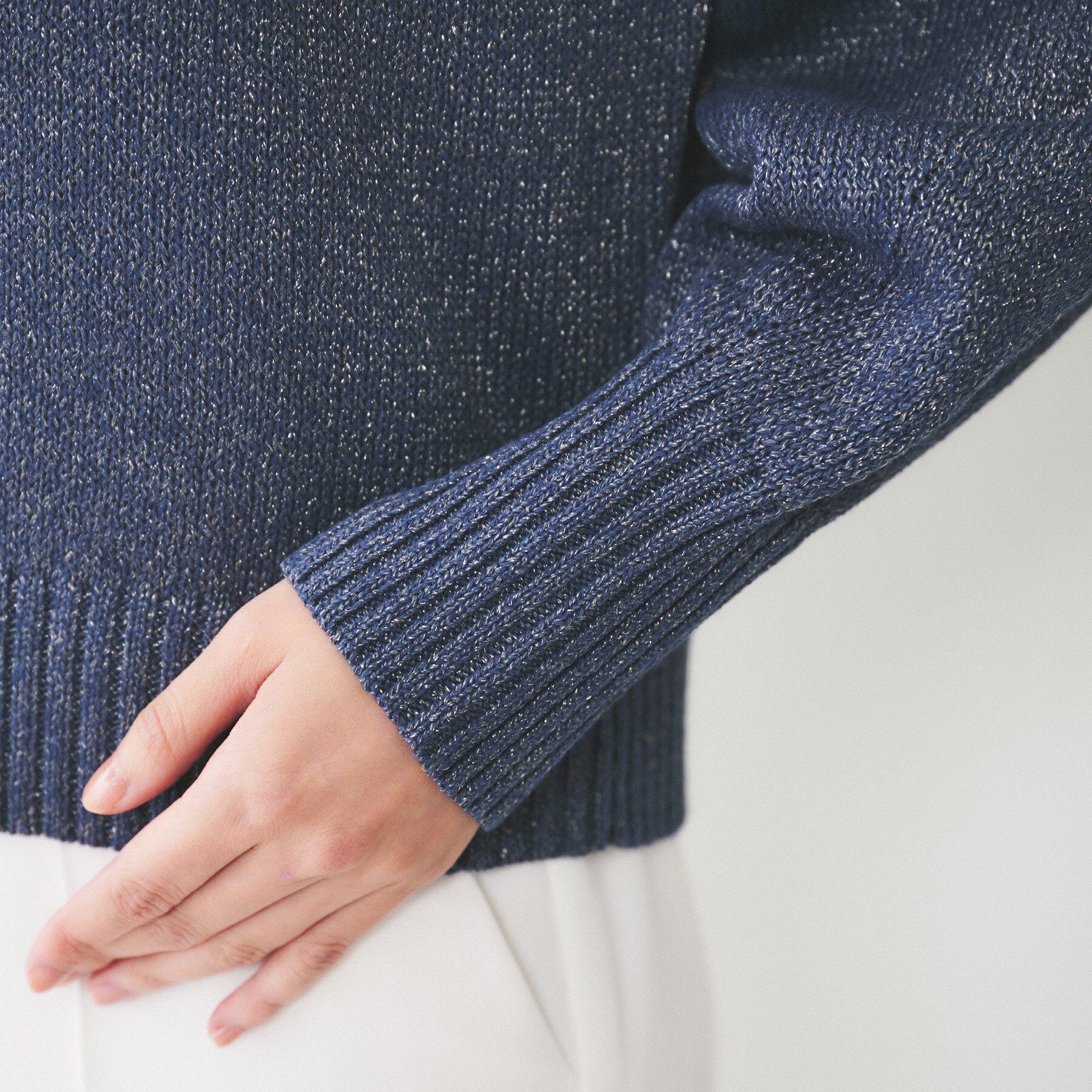 UNTITLED「【アンサンブル可能/ラメ調】シャイニーセミラグランプルオーバーニット」|ニット・セーター|