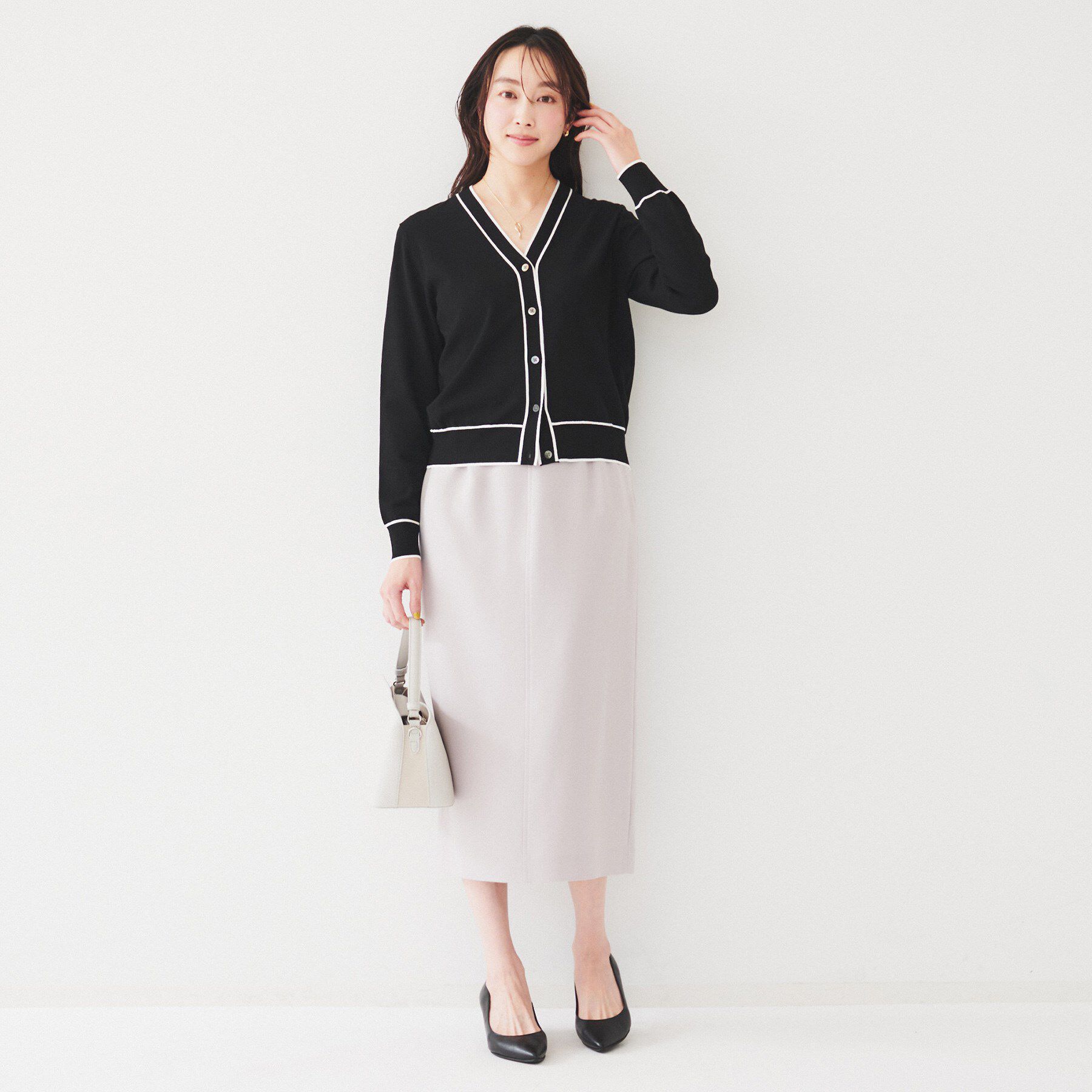 UNTITLED「【アンサンブル可能】配色Vネックカーディガン」|カーディガン|