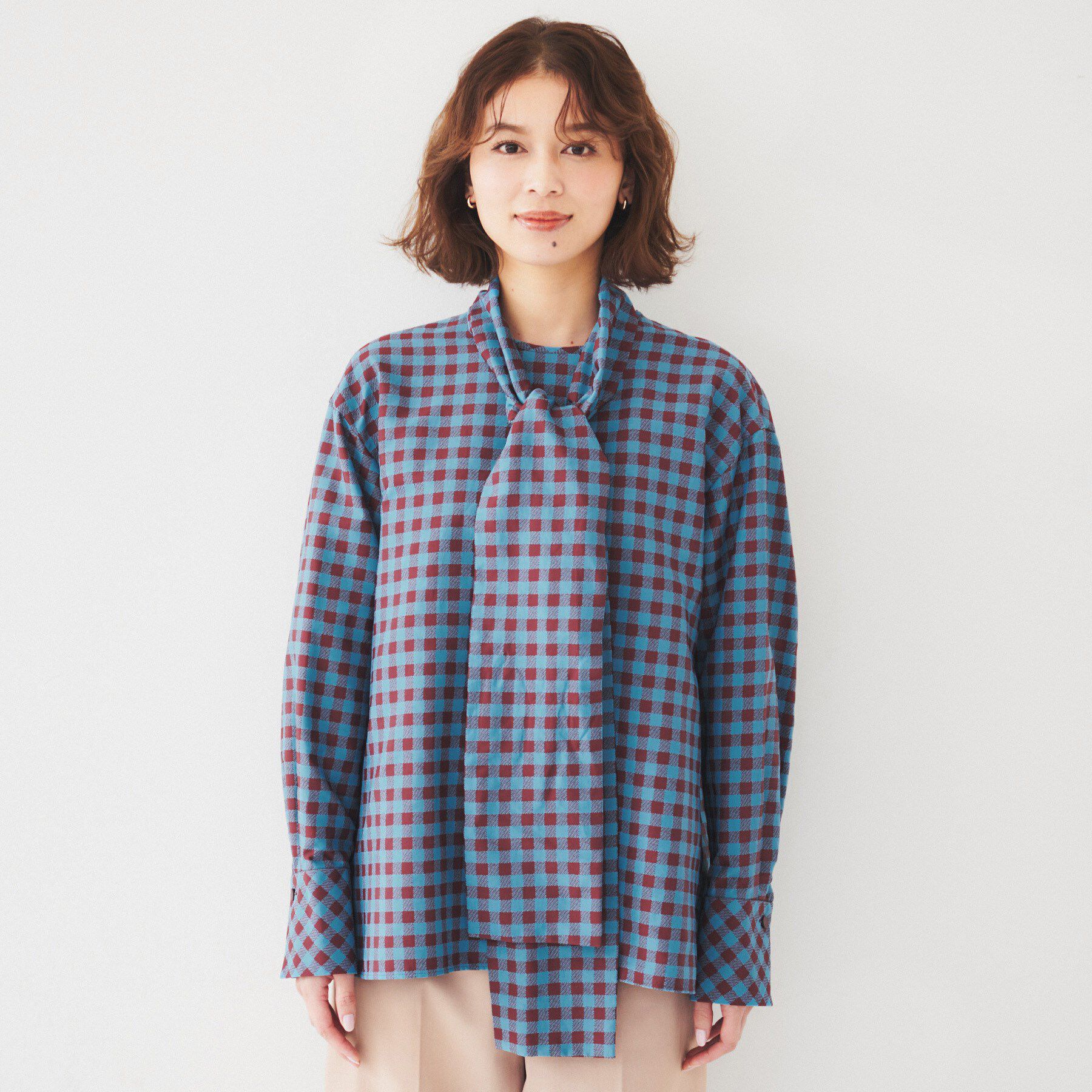 UNTITLED「【セットアップ可能】ギンガムチェック ブラウス」|シャツ・ブラウス|
