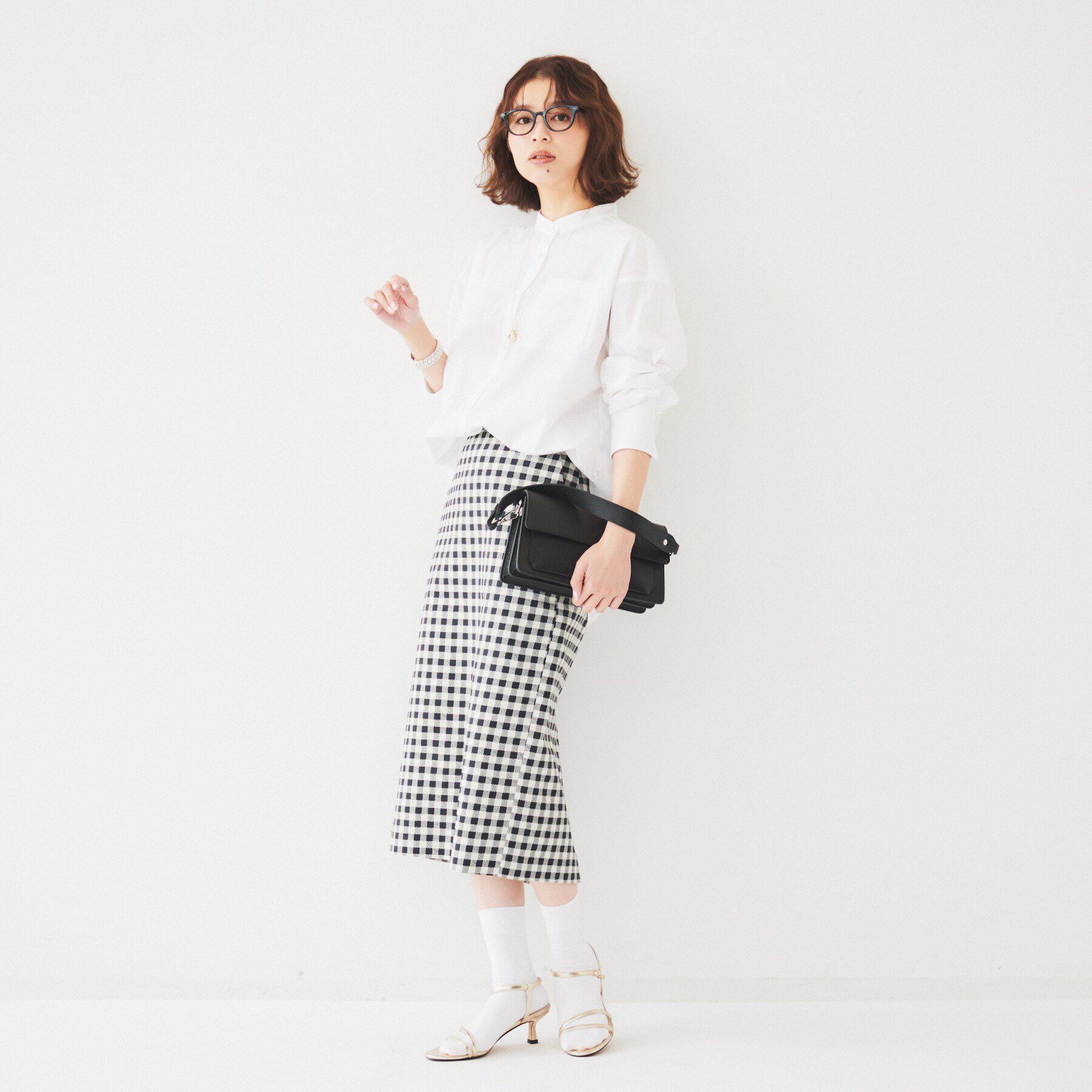 UNTITLED「【コットン100/ストライプ】タイプライター バンドカラーシャツ」|シャツ・ブラウス|