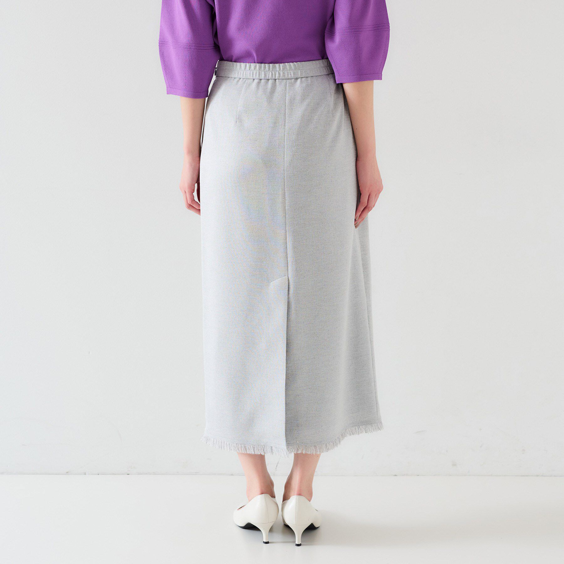 UNTITLED「【オンオフ/ストレッチ】裾フリンジナロースカート」|スカート|