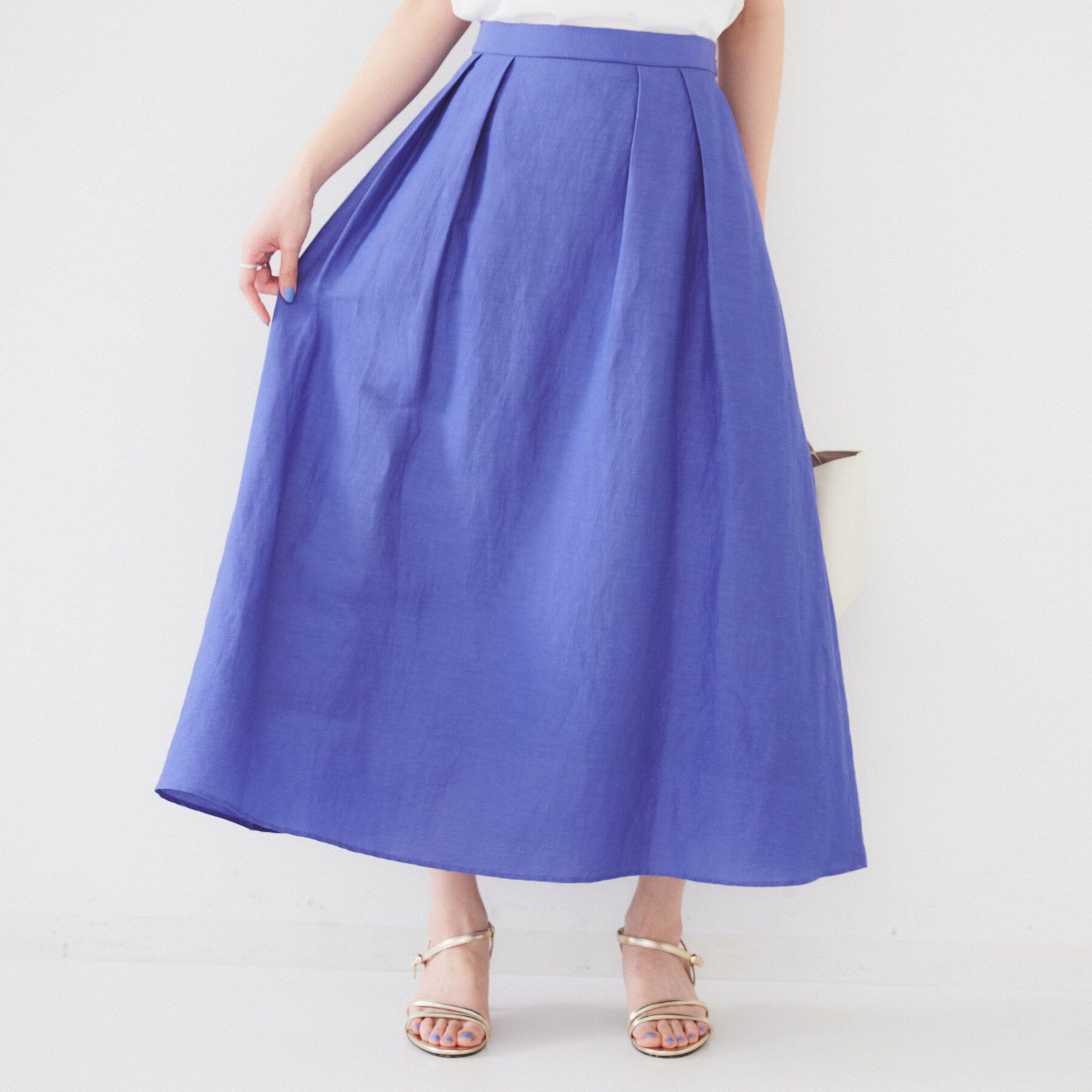 UNTITLED「【セットアップ可能/手洗い可】リネン混フレアスカート」|スカート|