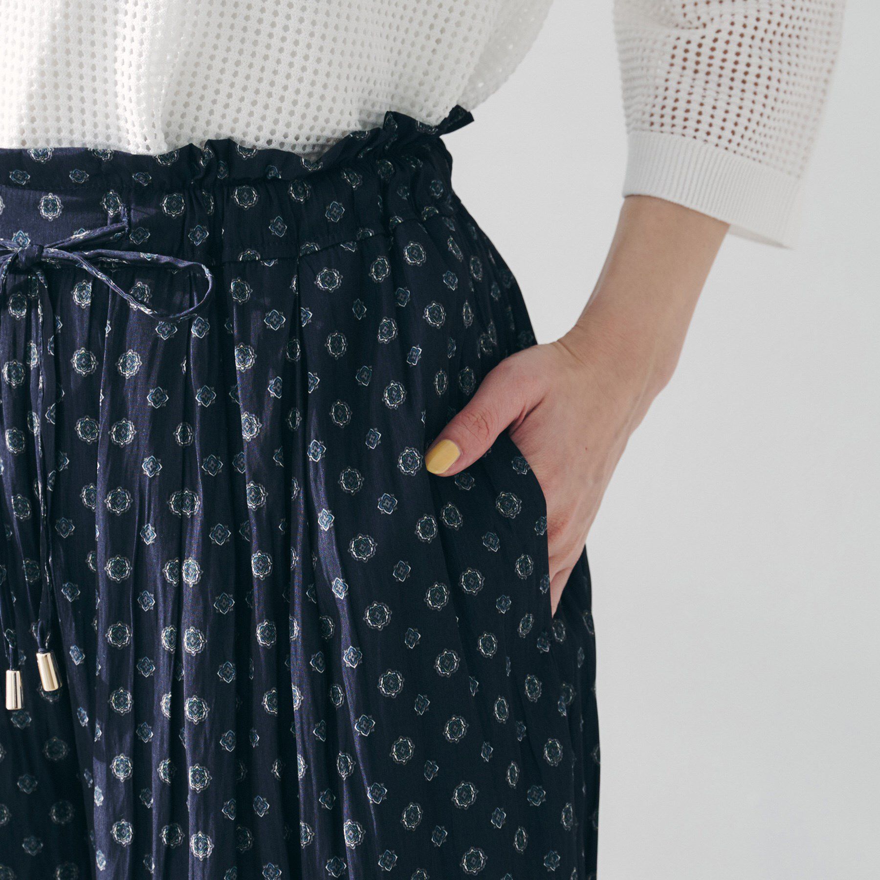 UNTITLED「【セットアップ可能/ウエストゴム】小紋柄パンツ」|その他|