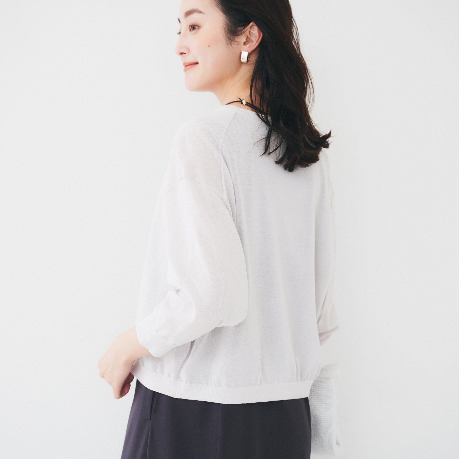 UNTITLED「【短丈/シアー/洗える】ドルマンスリーブカーディガン」|カーディガン|