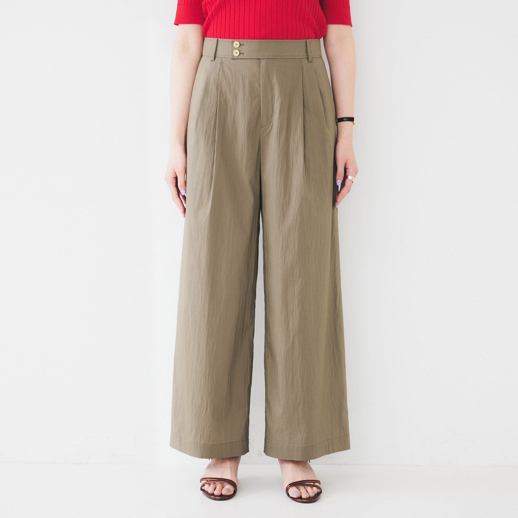 UNTITLED「【後ろウエストゴム/洗える】2タックワイドパンツ」|その他|