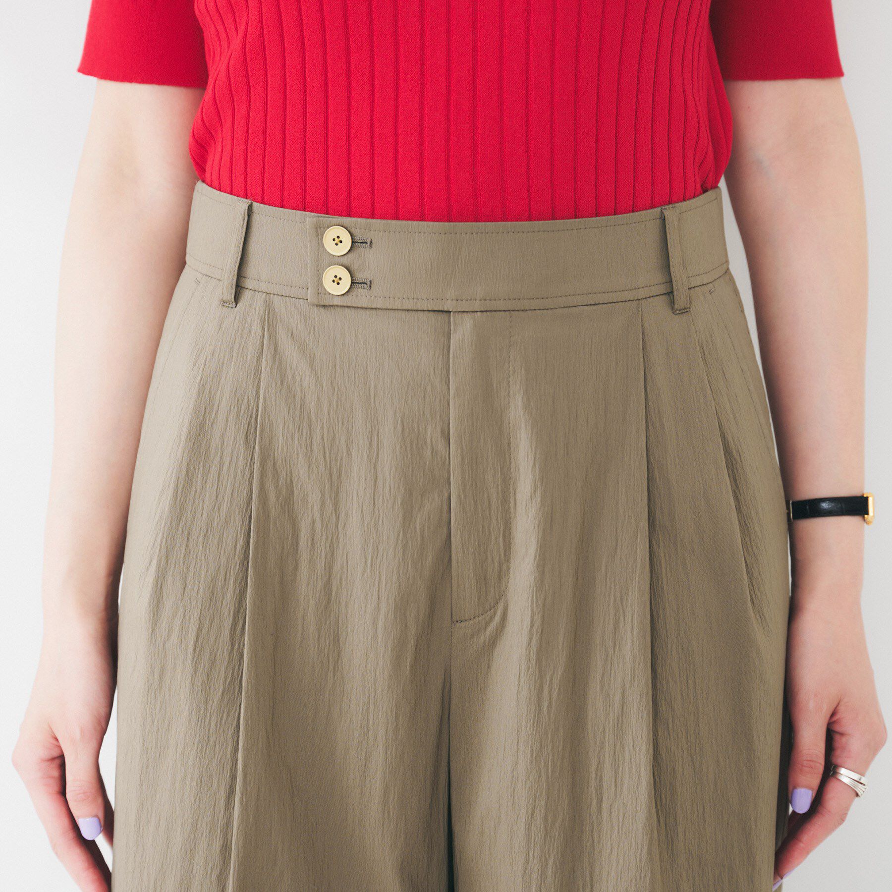 UNTITLED「【後ろウエストゴム/洗える】2タックワイドパンツ」|その他|