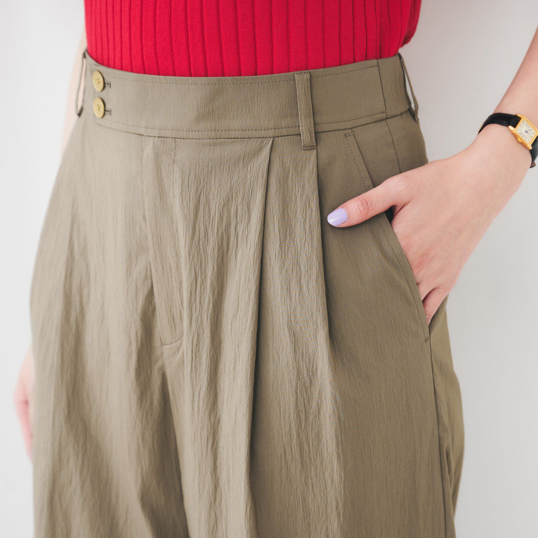 UNTITLED「【後ろウエストゴム/洗える】2タックワイドパンツ」|その他|