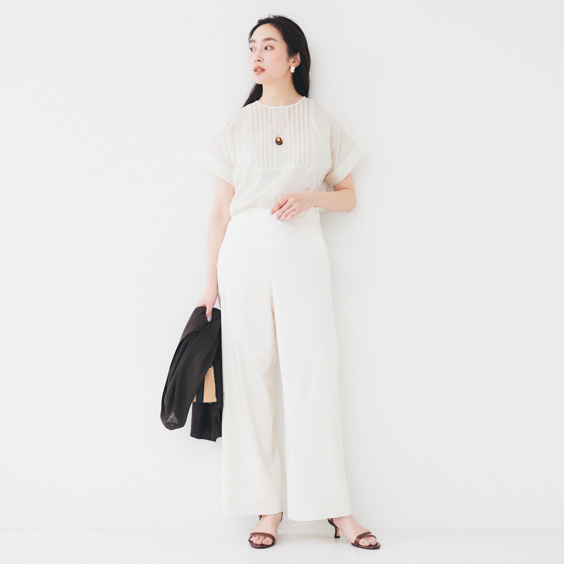 UNTITLED「【洗える】コットンピンタックブラウス」|シャツ・ブラウス|