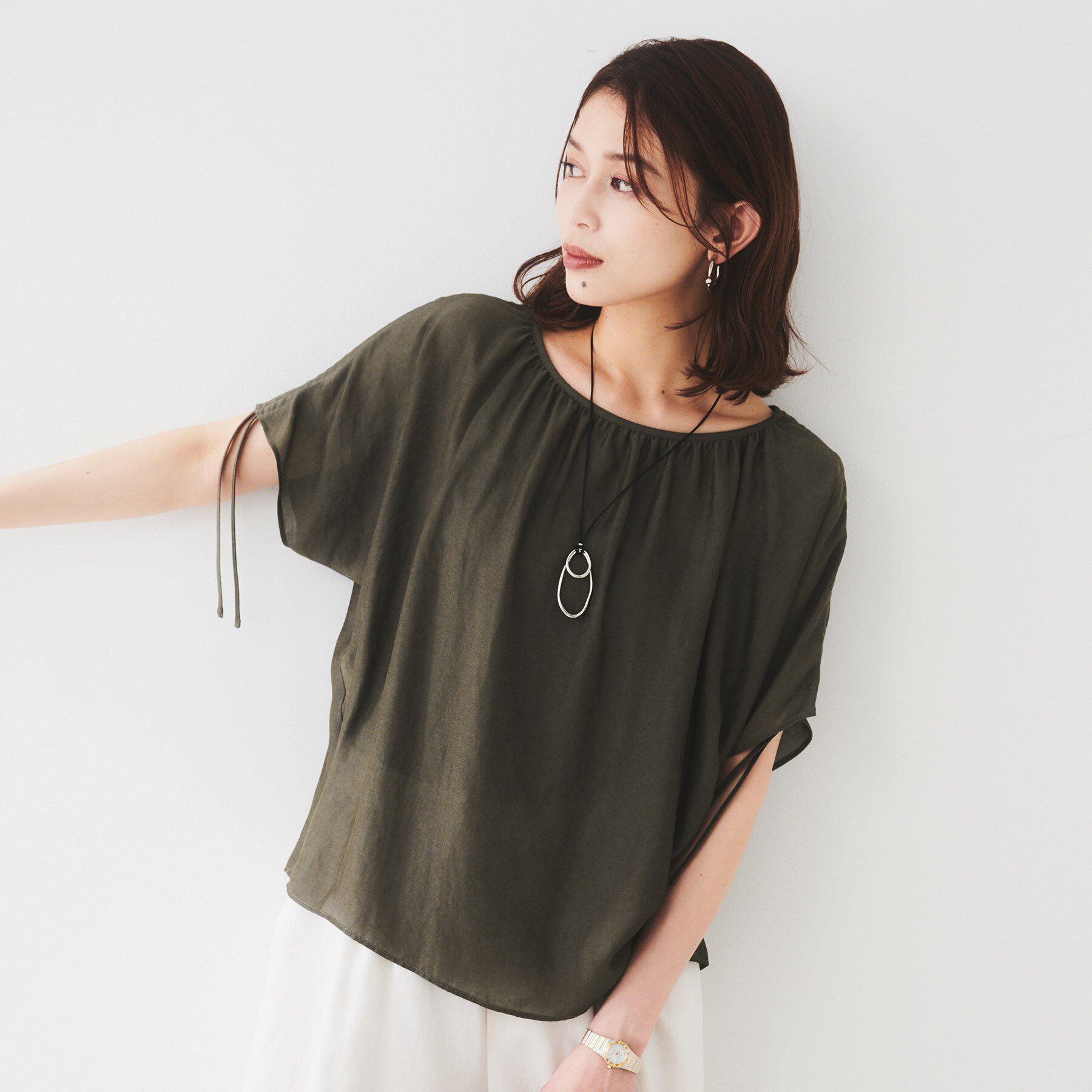 UNTITLED「【シアー/2WAY】肩ドロストドルマンブラウス」|シャツ・ブラウス|