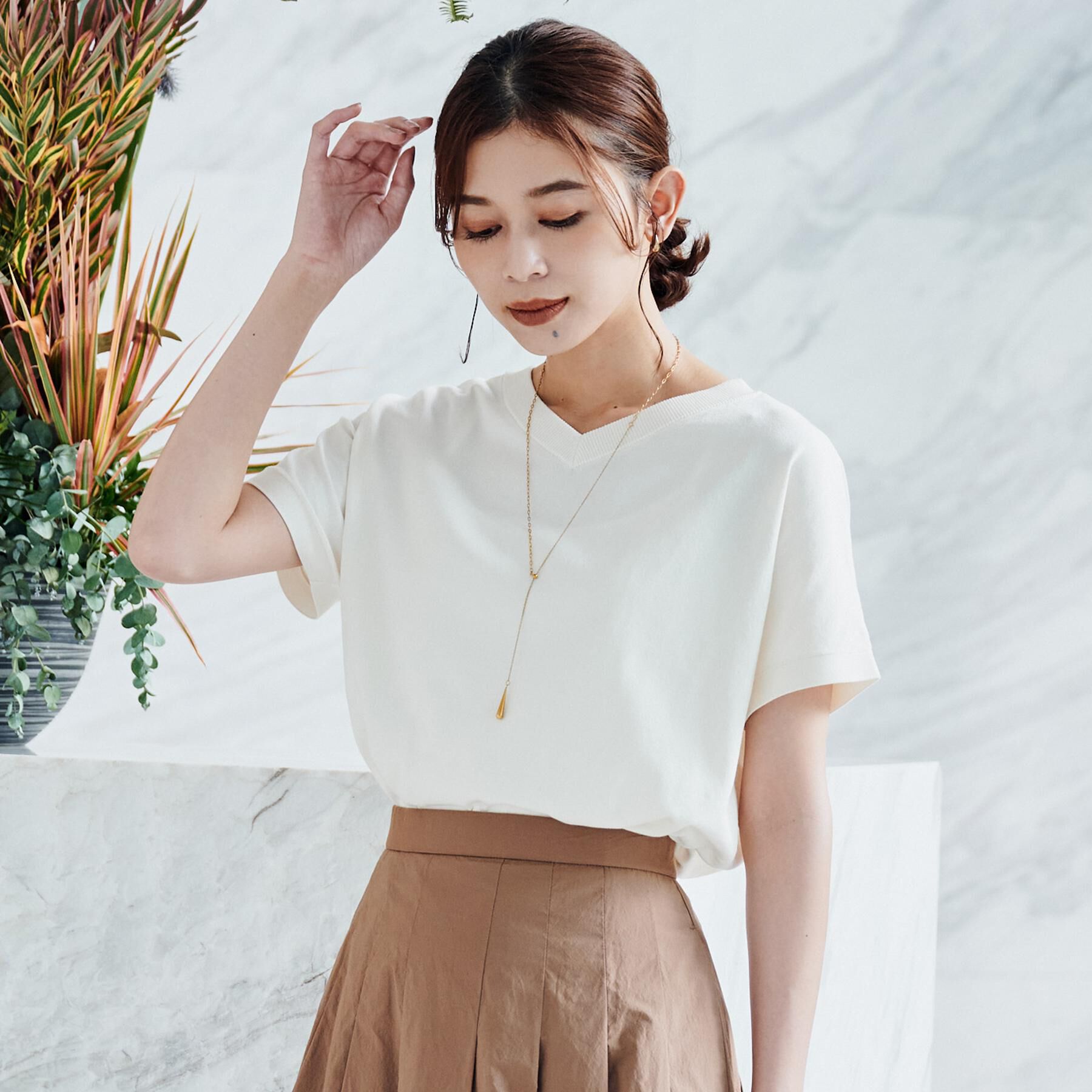 UNTITLED「【洗える/前後2WAY】ネックプルオーバーニット」|ニット・セーター|