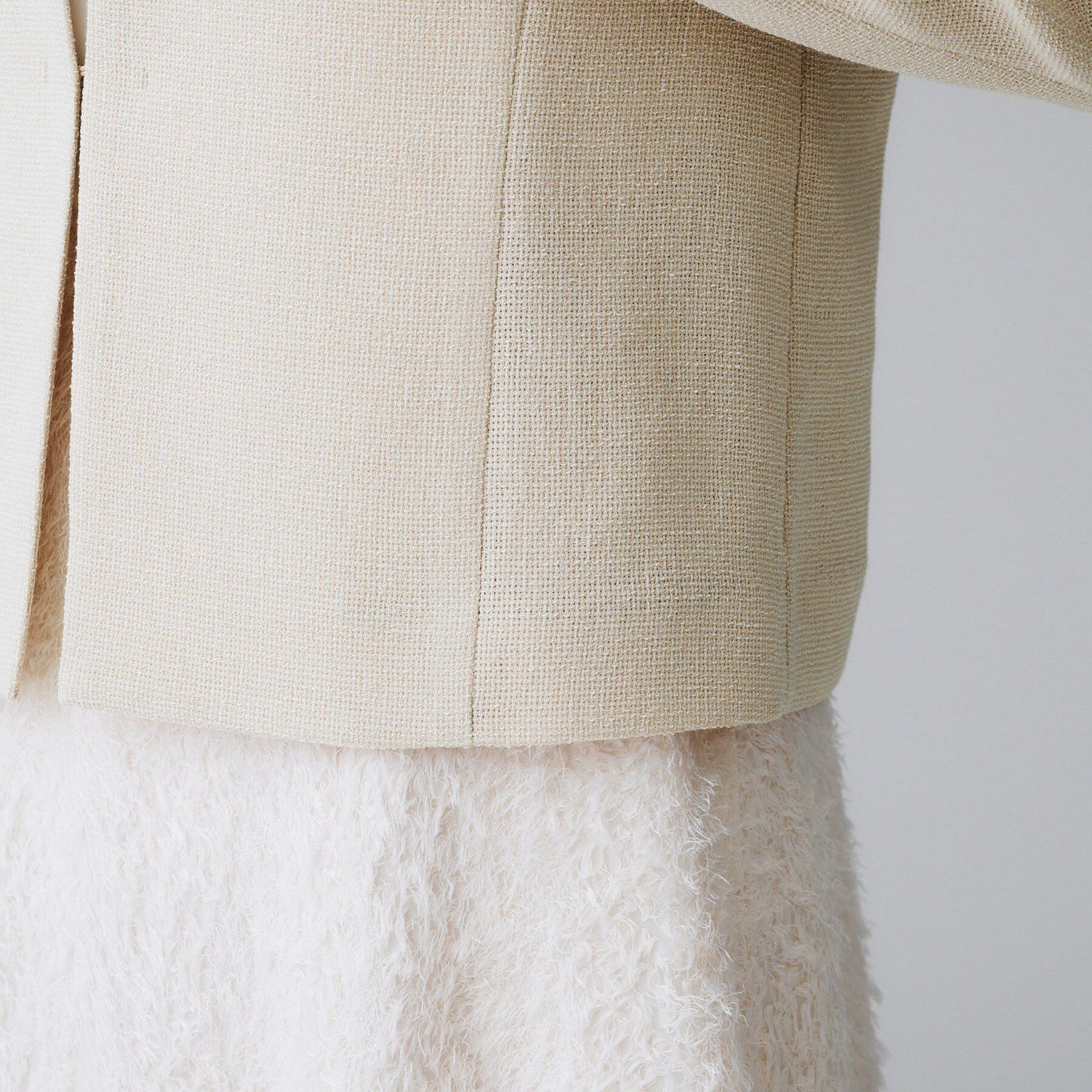 UNTITLED「【短丈/日本製】カラミ風メッシュ ノーカラージャケット」|ノーカラージャケット|