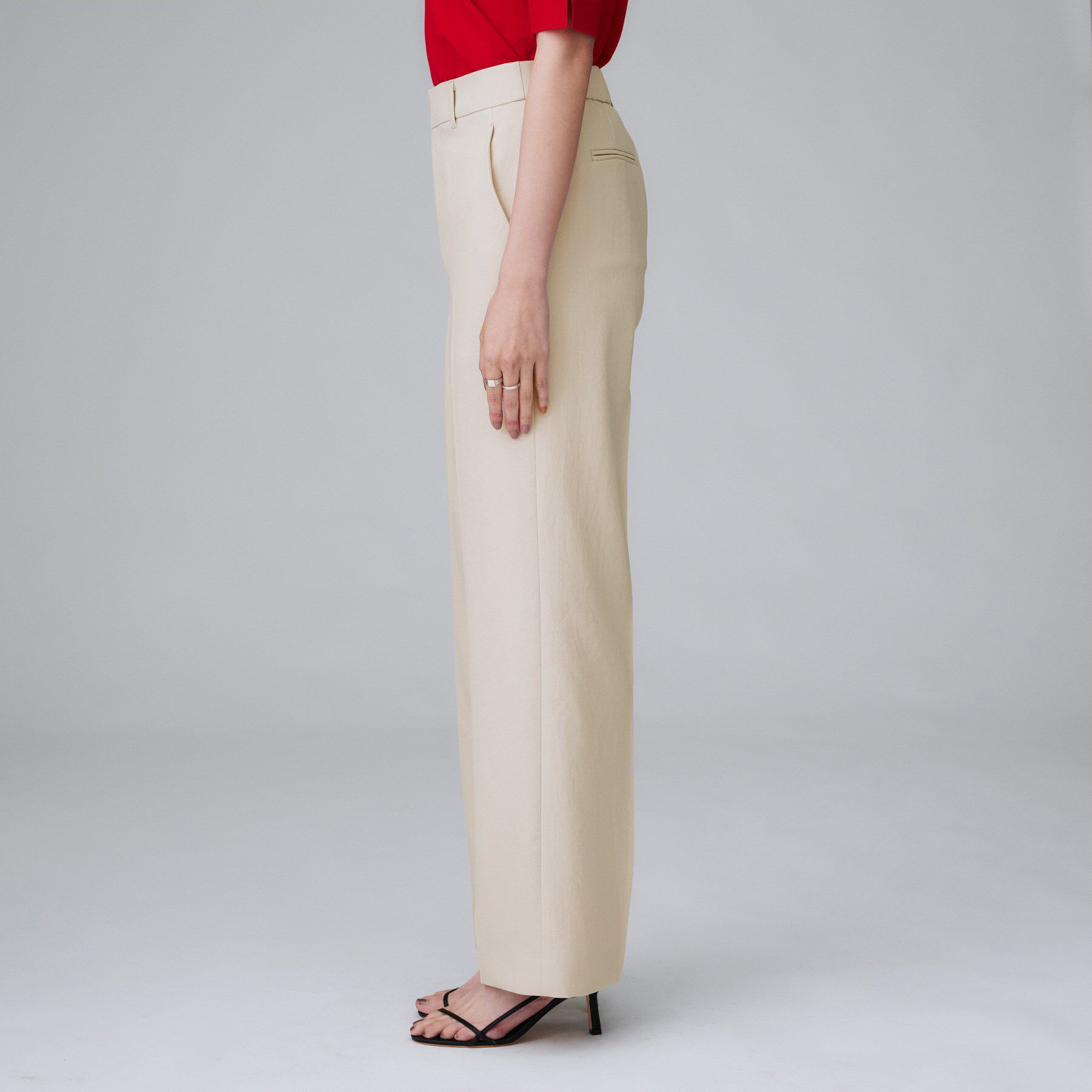 UNTITLED「【後ろウエストゴム】ツイルセミフレアパンツ」|その他|