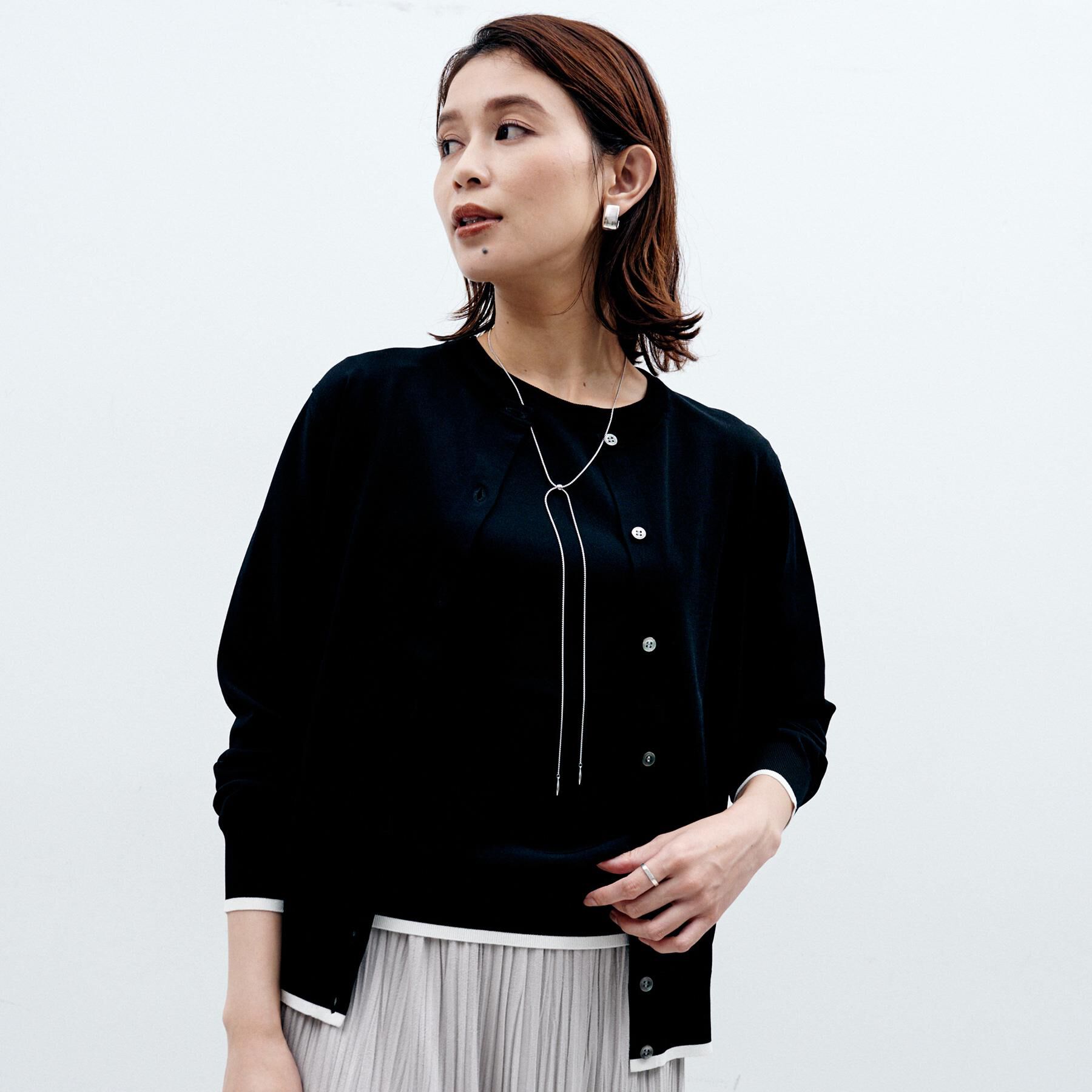 UNTITLED「【アンサンブル可/薄手】ベーシッククルーネックカーディガン」|カーディガン|