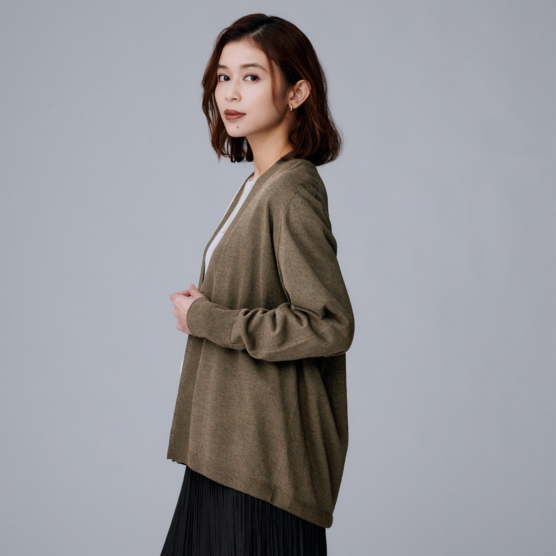 UNTITLED「【きれいめ羽織り/オフィス】釦レスカーディガン」|カーディガン|