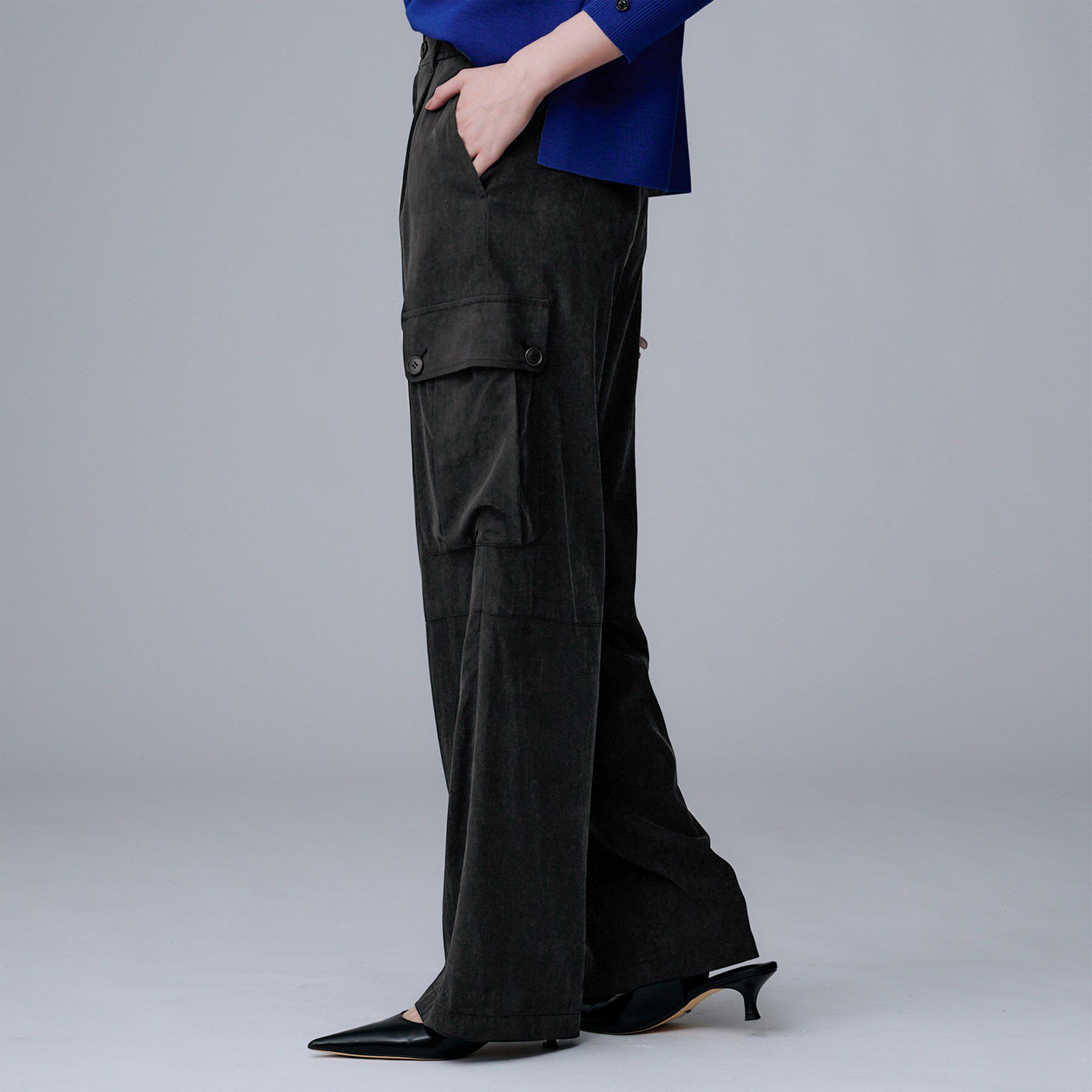 UNTITLED「【大人きれいめ/ストレート/ワイド】キュプラカーゴパンツ」|その他|