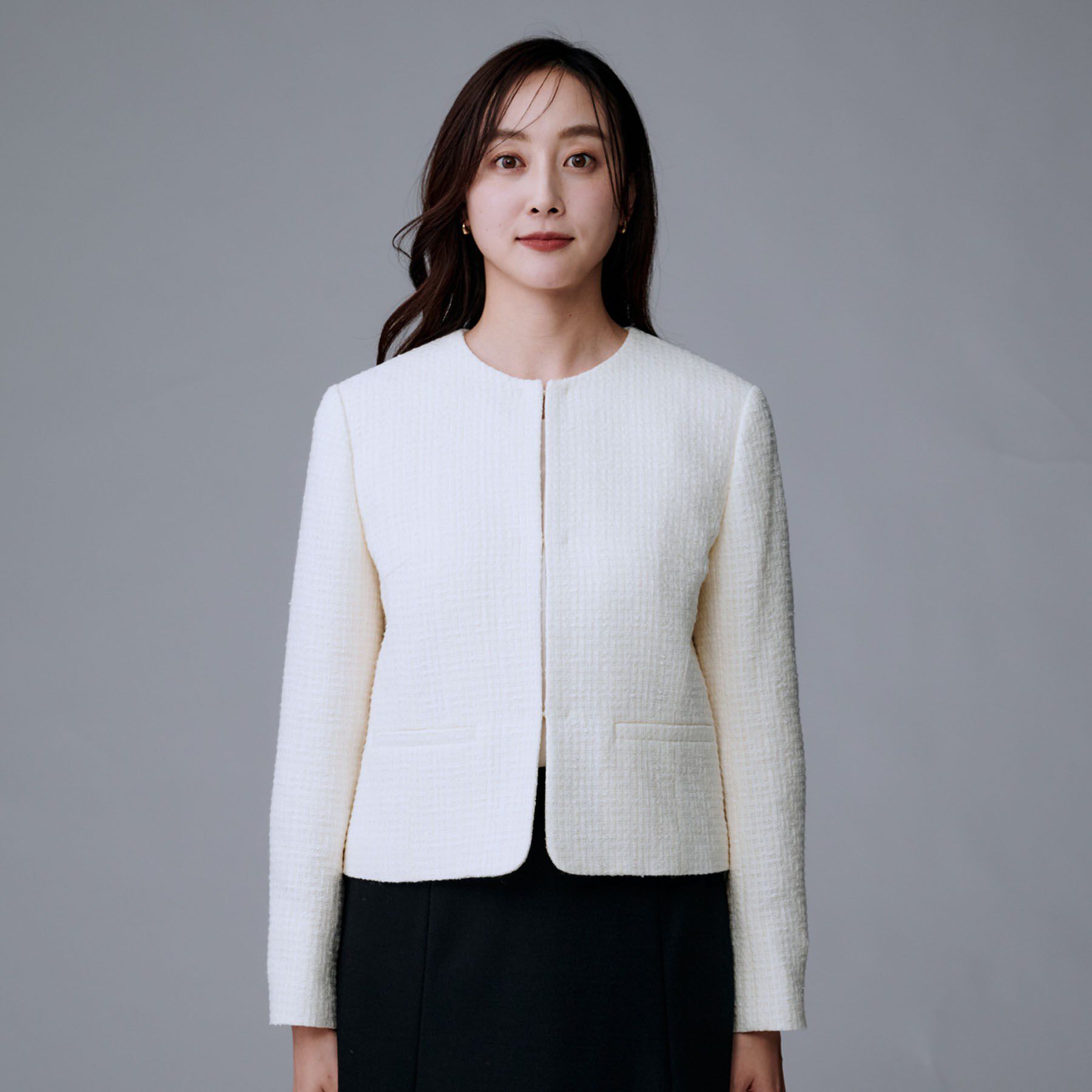 UNTITLED「【セットアップ可/フォーマル】ツイードジャケット」|ノーカラージャケット|