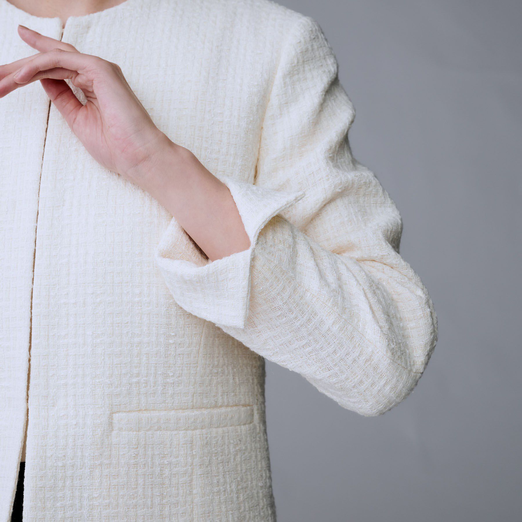 UNTITLED「【セットアップ可/フォーマル】ツイードジャケット」|ノーカラージャケット|