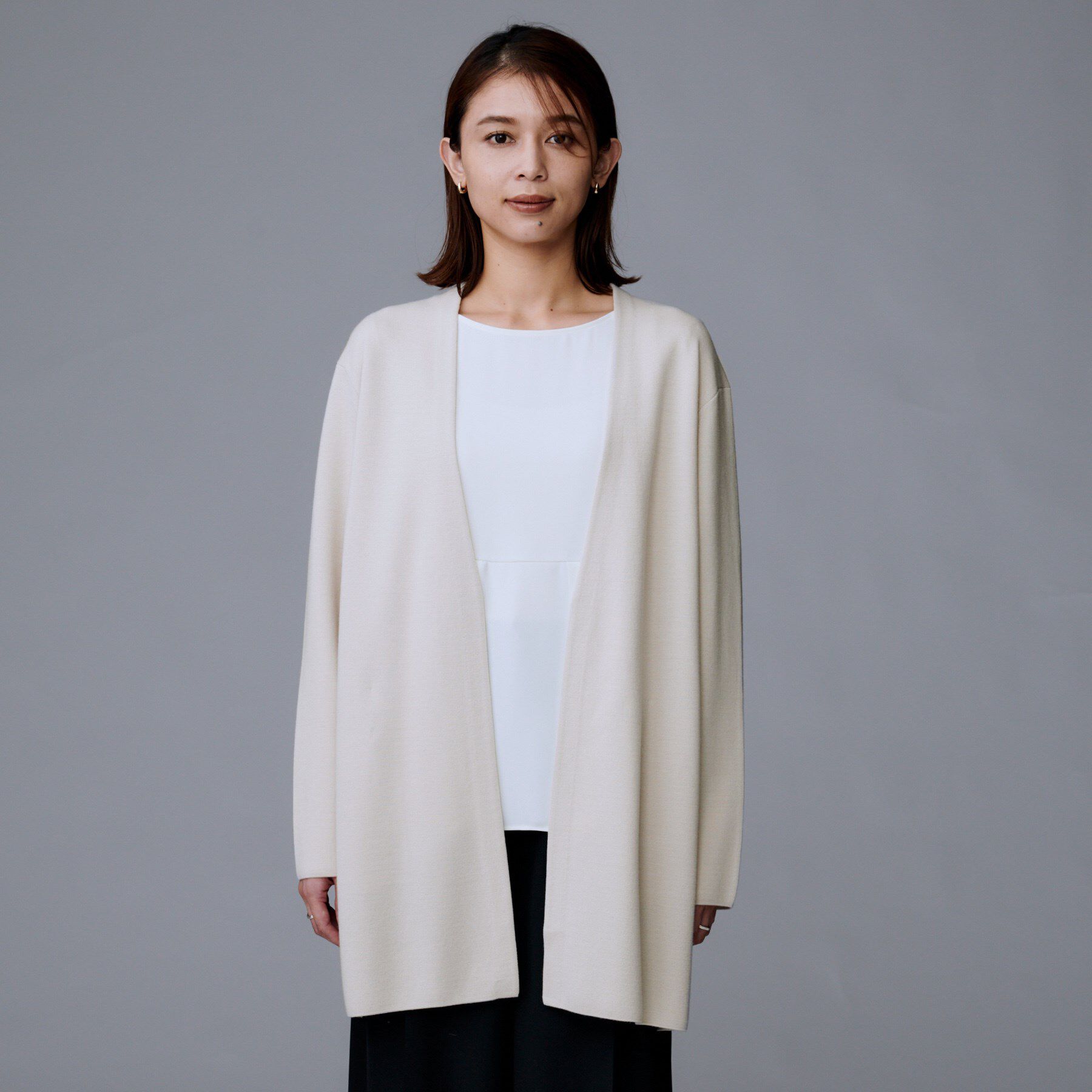 UNTITLED「【洗える/ボタンなし】ミラノリブカーディガン」|カーディガン|