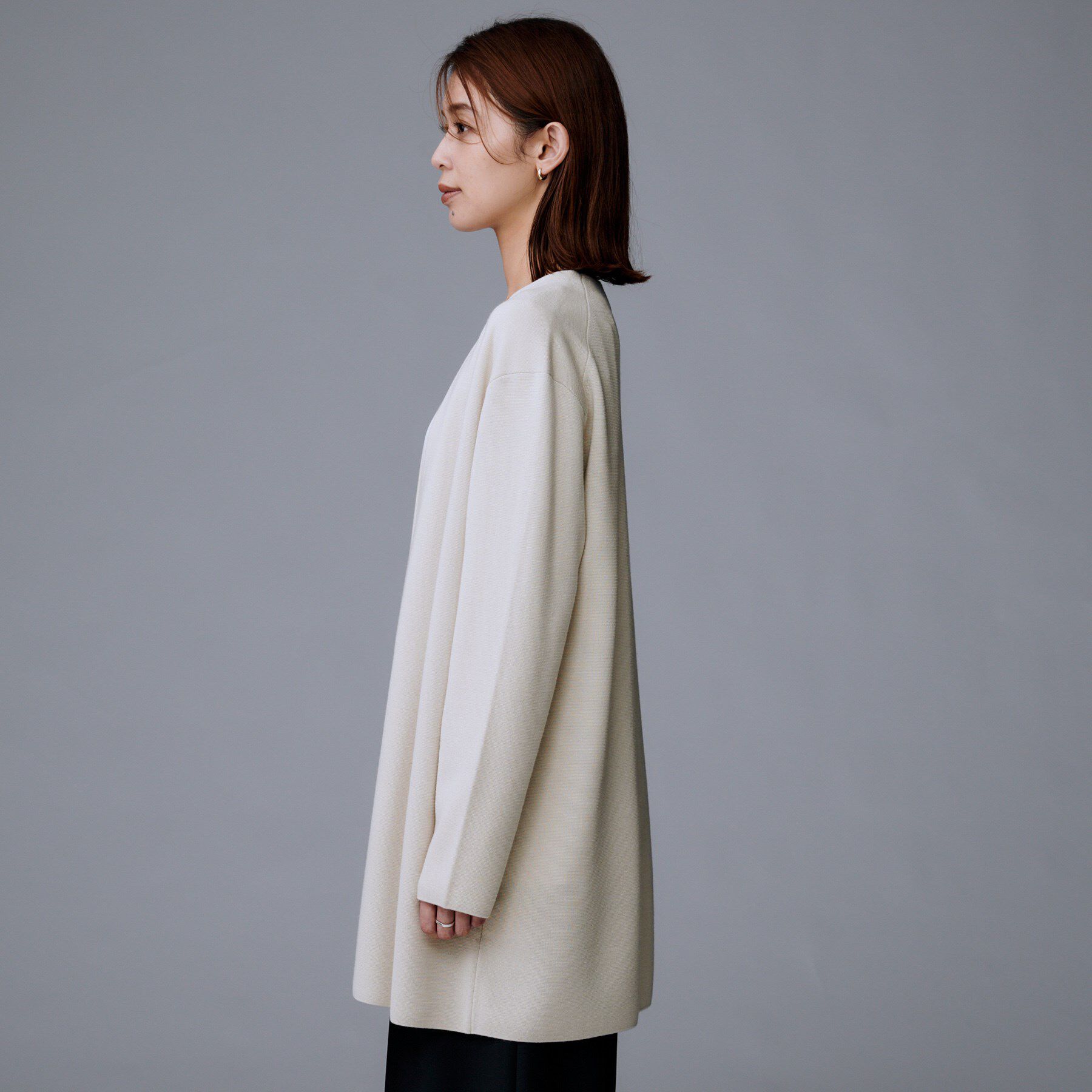 UNTITLED「【洗える/ボタンなし】ミラノリブカーディガン」|カーディガン|