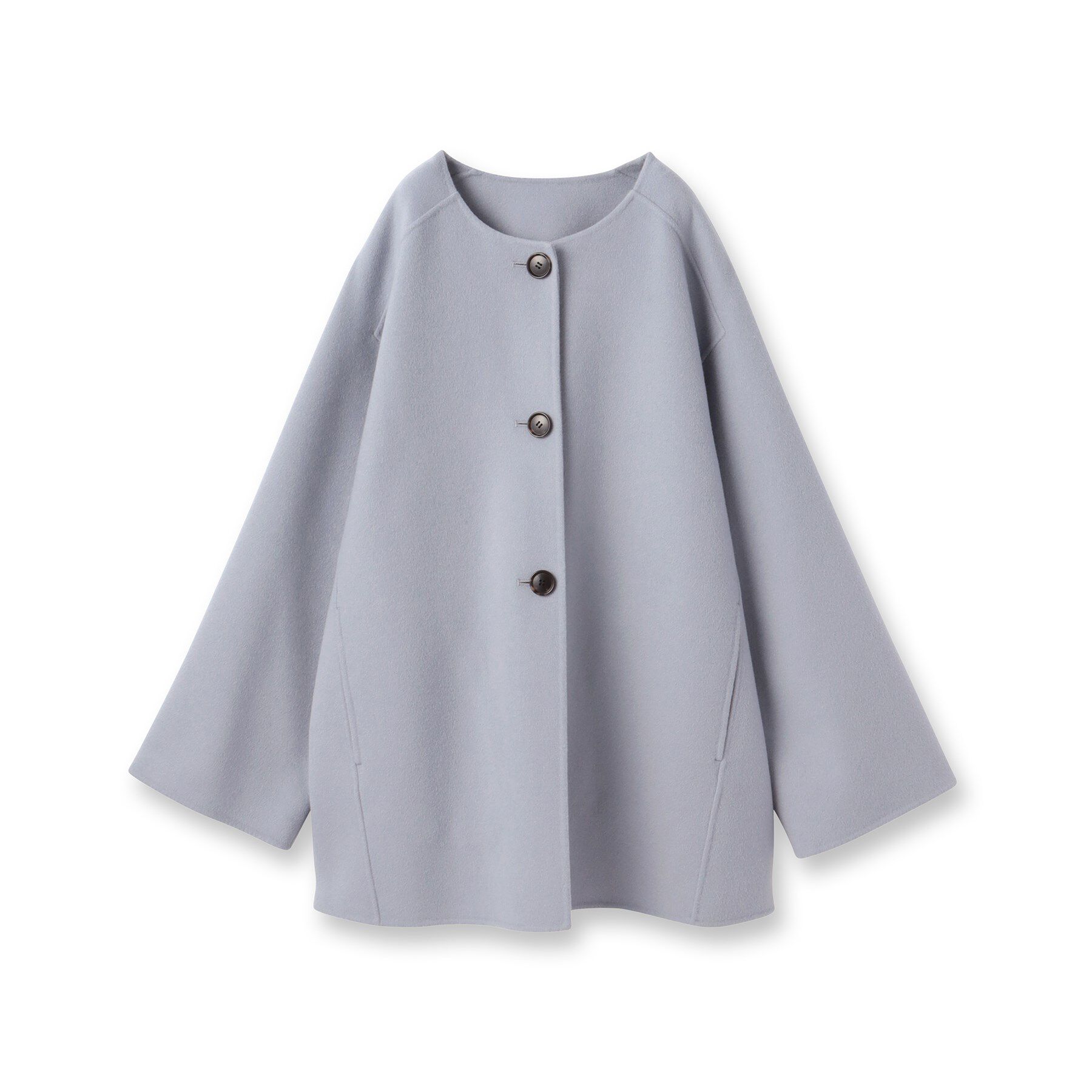 UNTITLED「【ミディ丈/軽やか】セミラグランリバー コート」|ノーカラーコート|