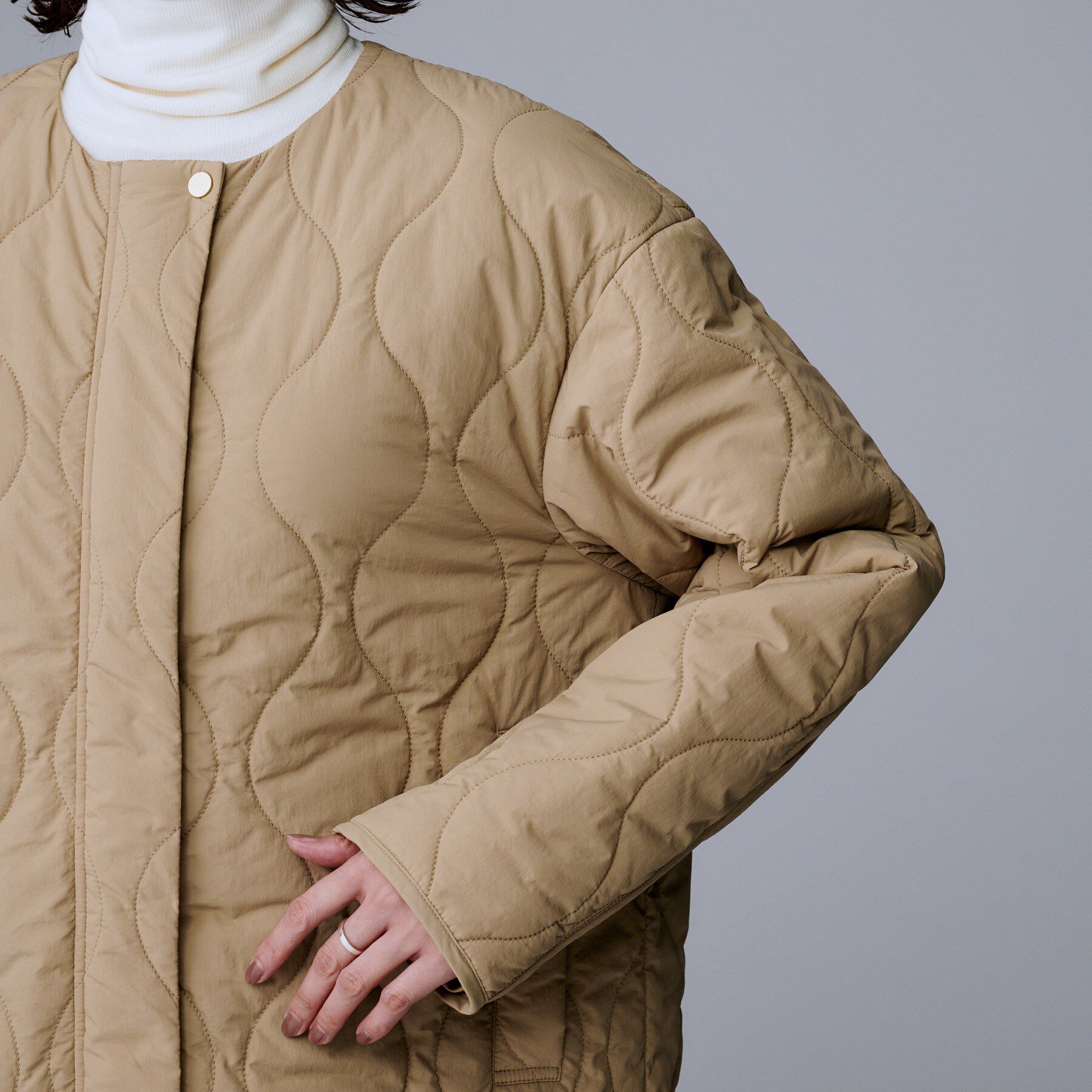 UNTITLED「【軽量／洗える／ファスナー付き】中綿 キルトコート」|ダウン|