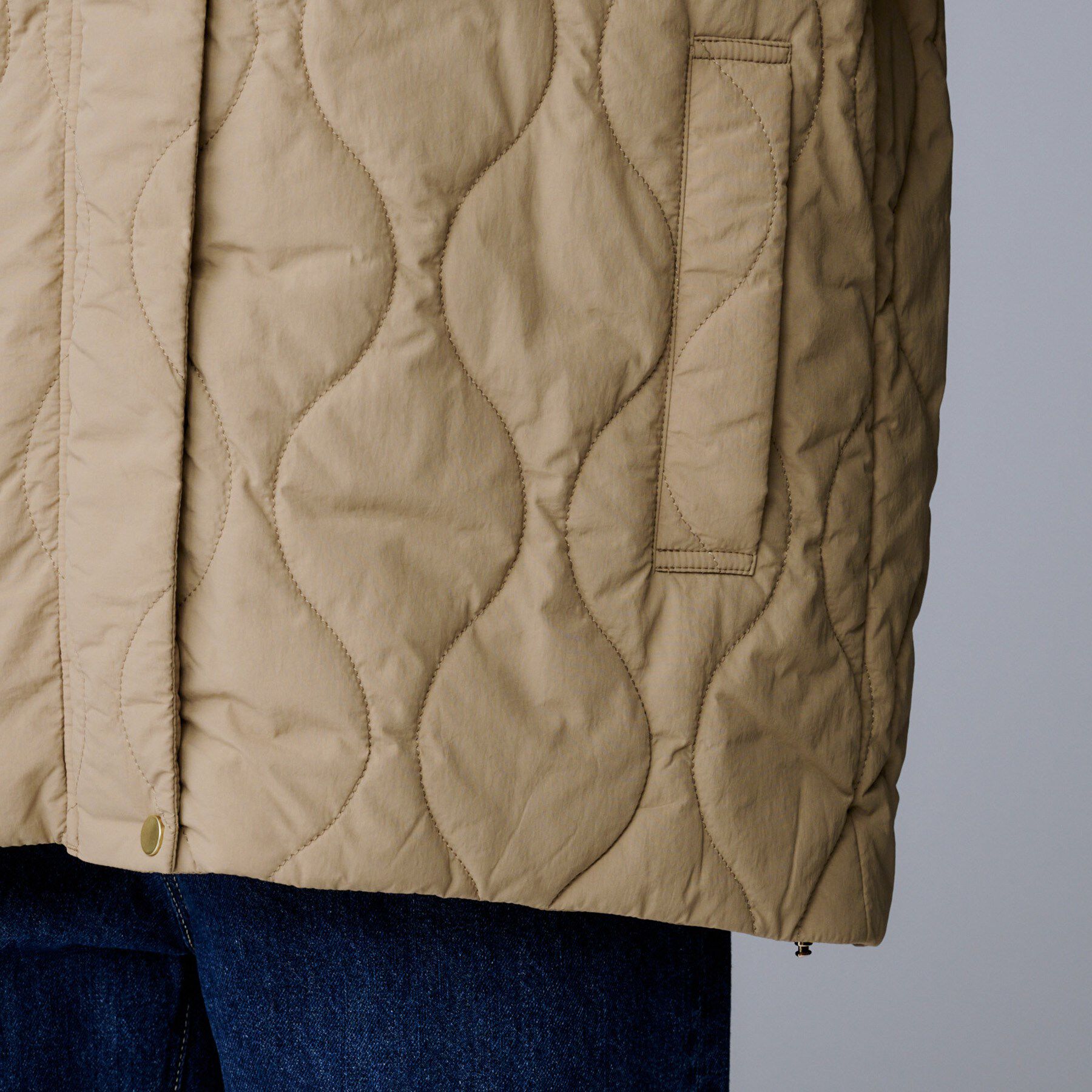 UNTITLED「【軽量／洗える／ファスナー付き】中綿 キルトコート」|ダウン|