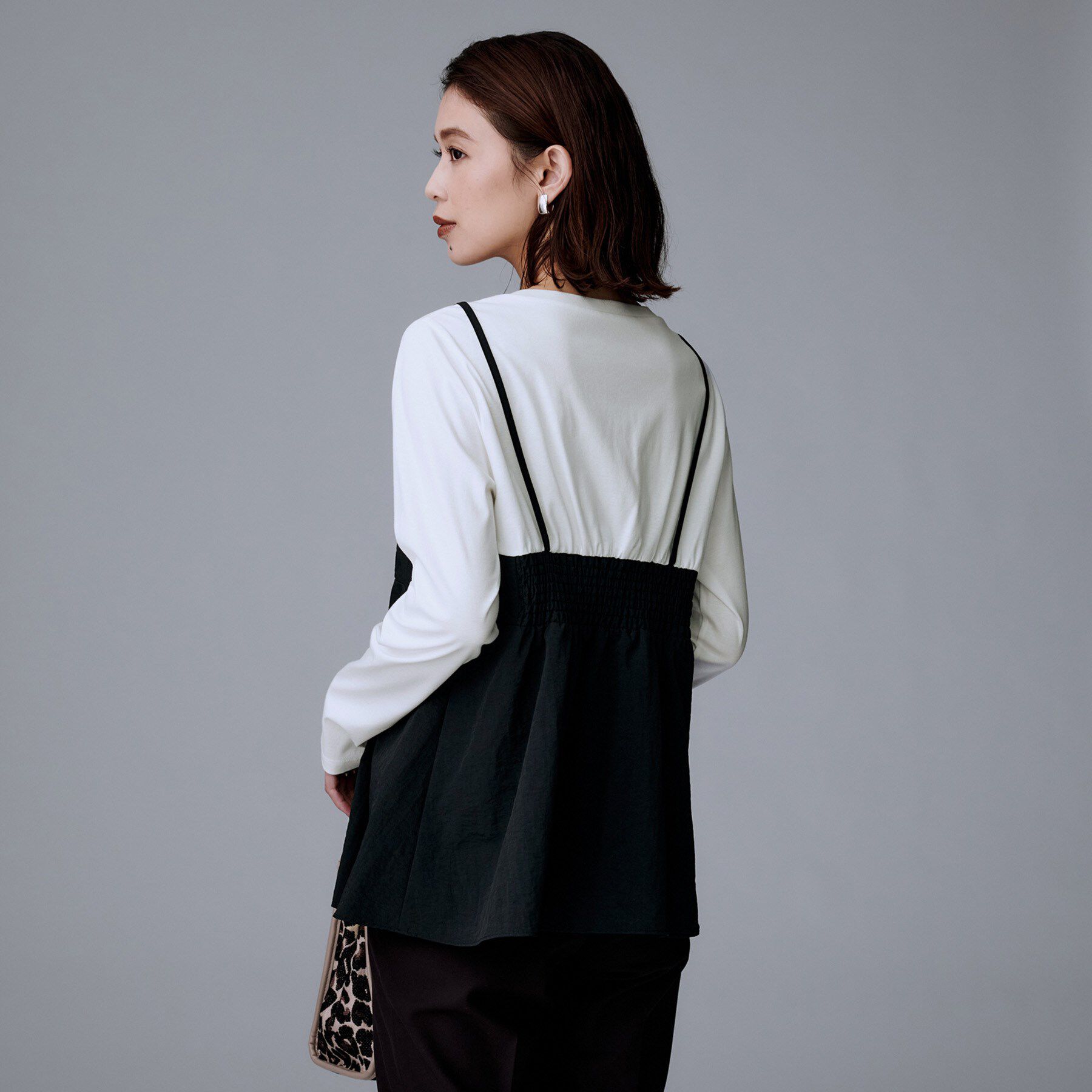 UNTITLED「【洗える/ゆったりシルエット】ビスチェドッキング　プルオーバー」|Tシャツ・カットソー|