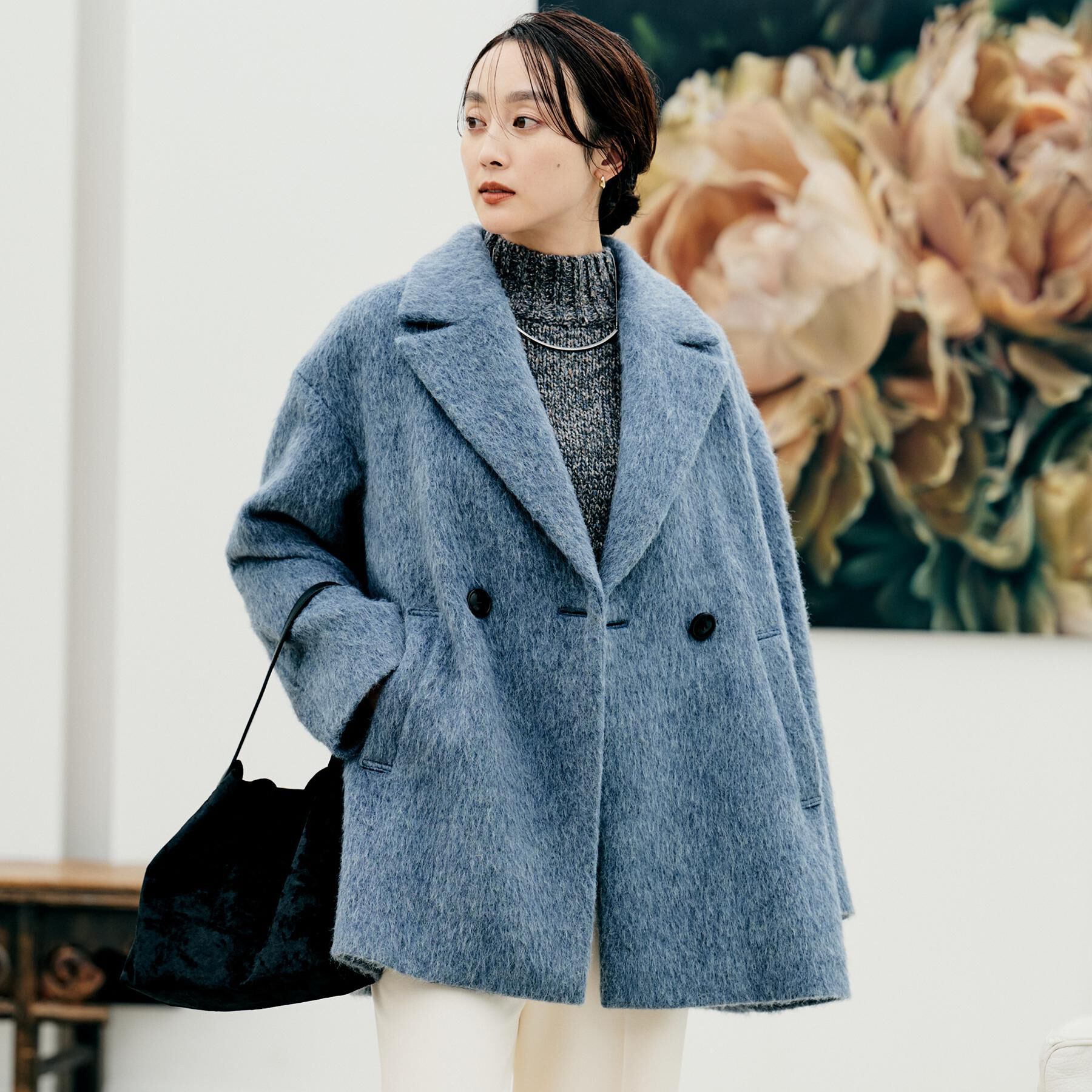 UNTITLED「【エレガントジャケット/アウター】イタリアンシャギーPコート」|ピーコート|