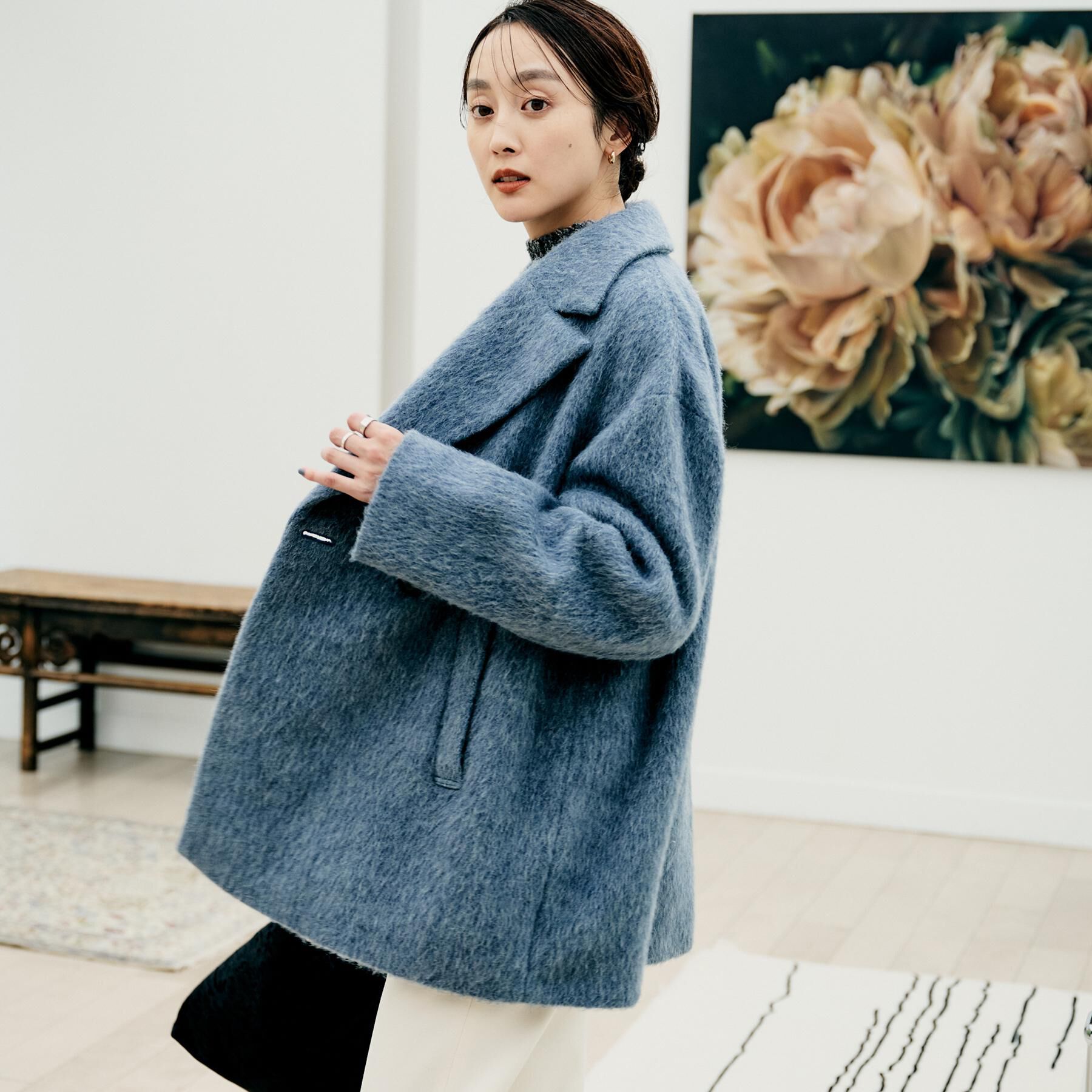 UNTITLED「【エレガントジャケット/アウター】イタリアンシャギーPコート」|ピーコート|