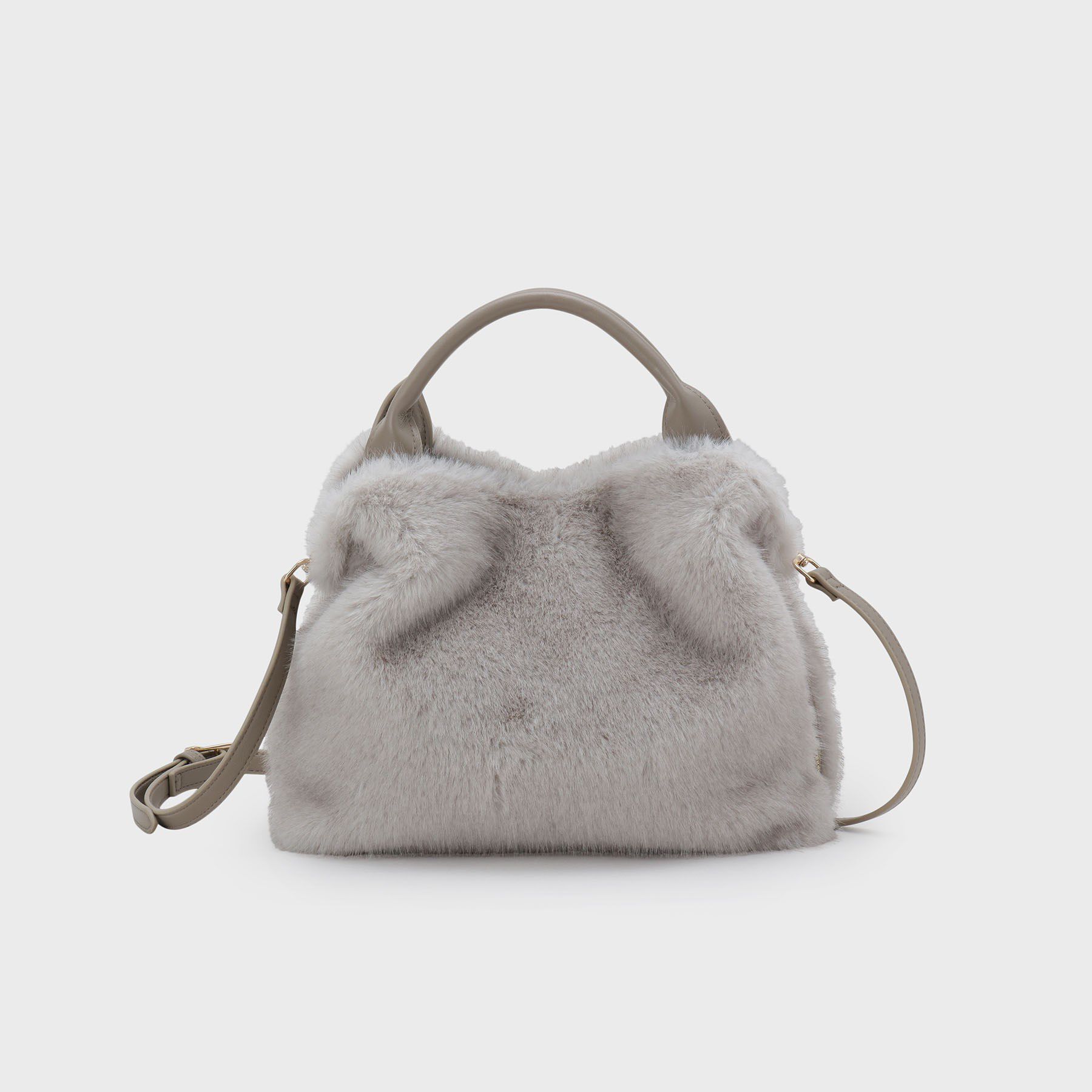 UNTITLED「ミニフェイクファーショルダー」|ハンドバッグ|グレー(012)