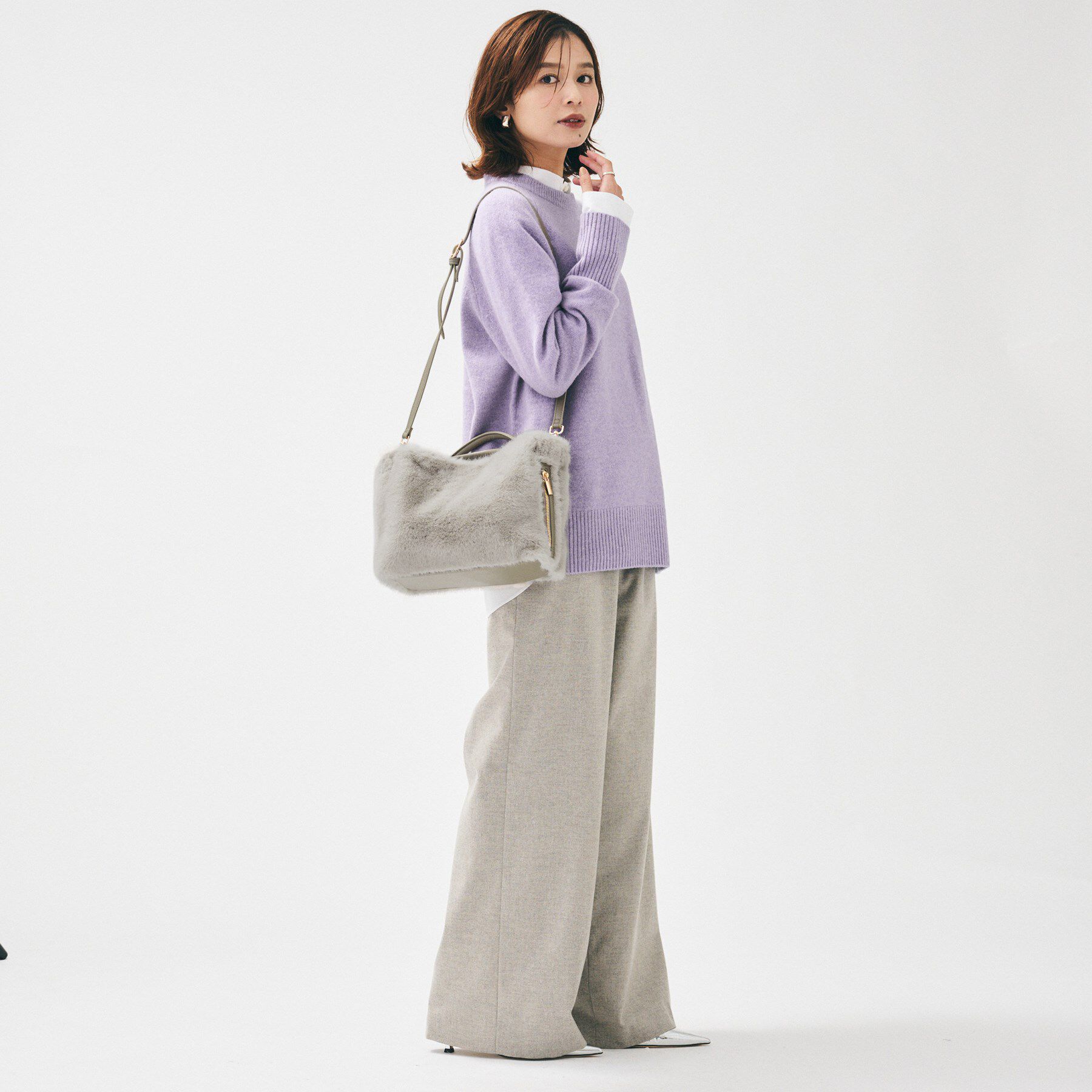 UNTITLED「ミニフェイクファーショルダー」|ハンドバッグ|